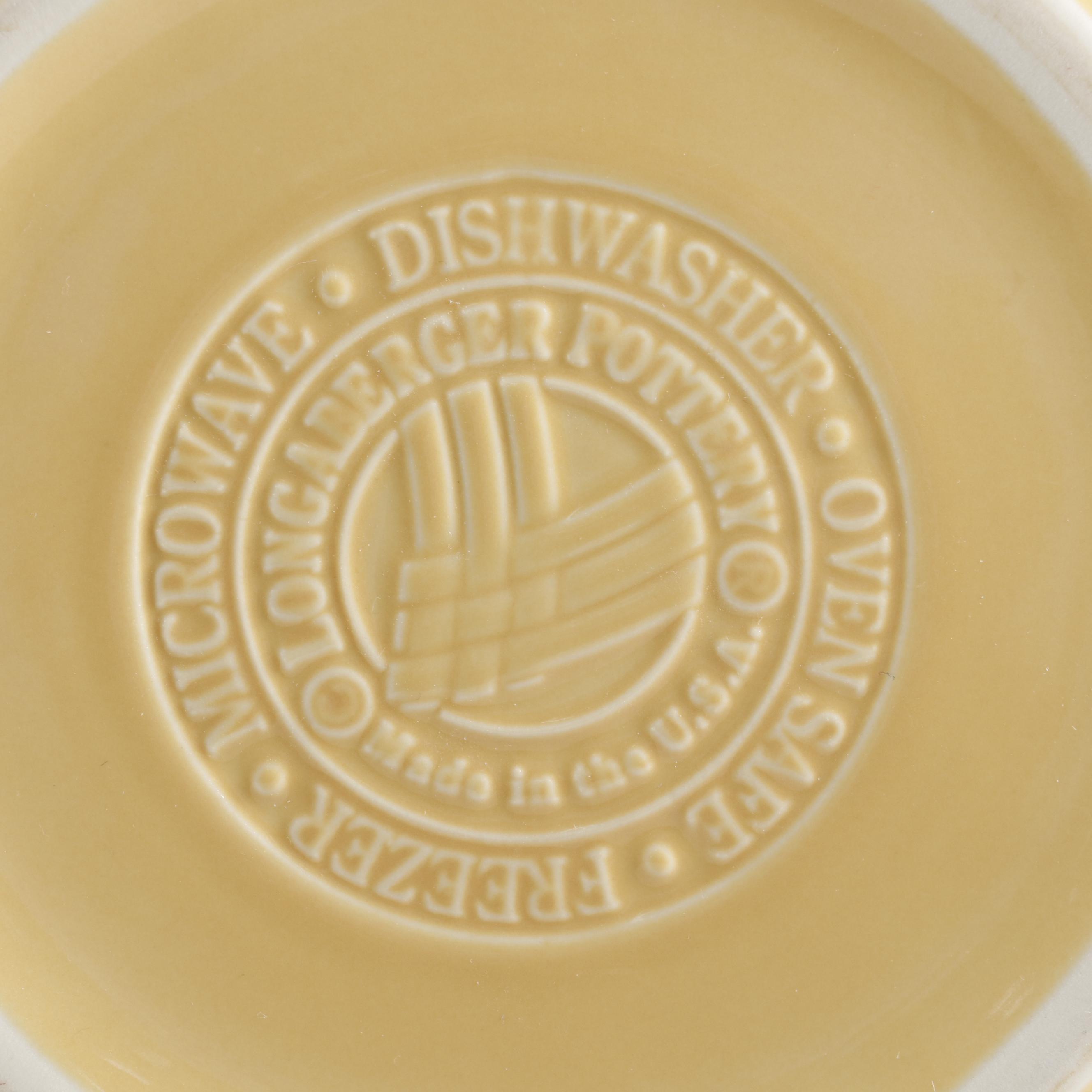 Longaberger Wrought Iron Stand with Ceramic Serveware and Wooden Baskets