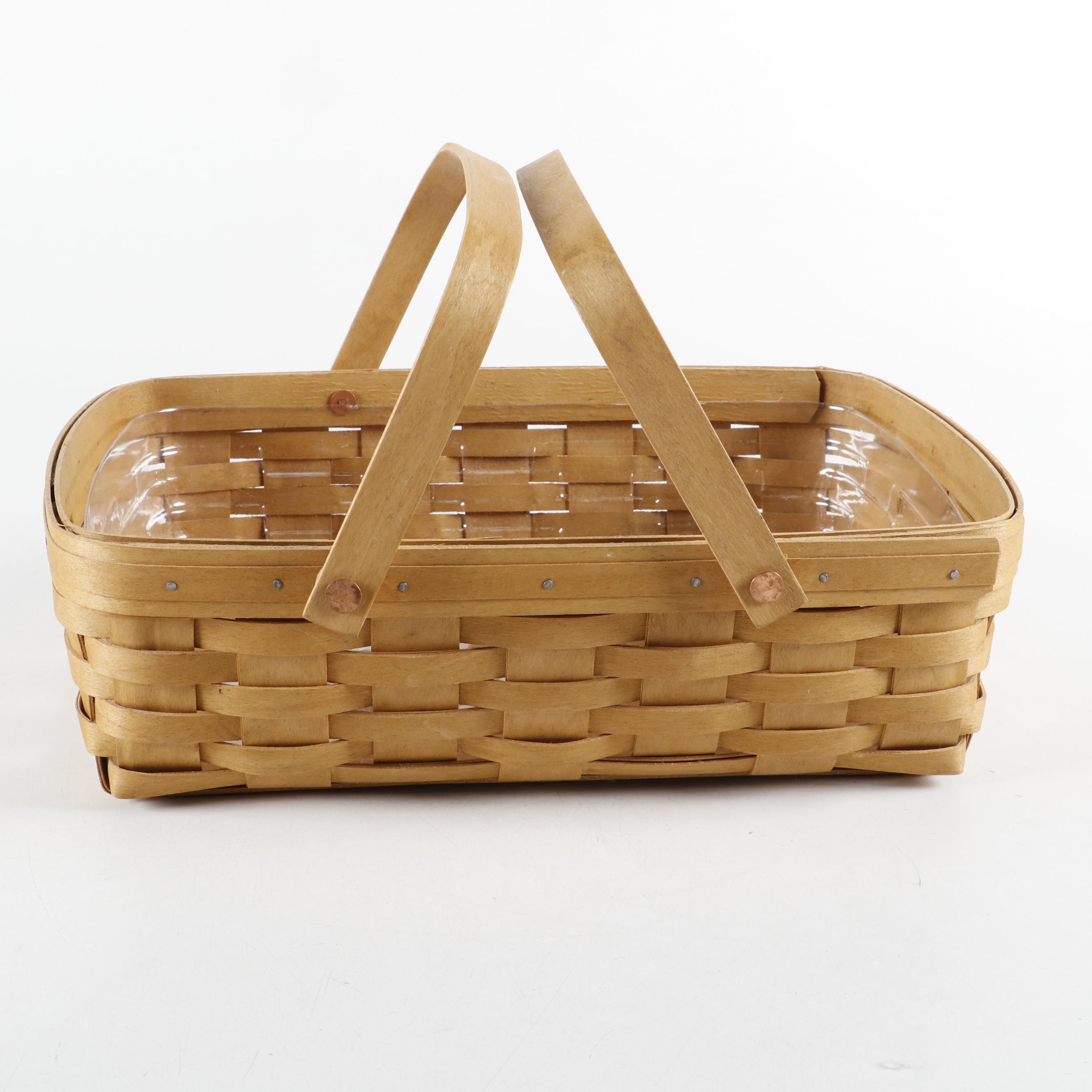Longaberger Wrought Iron Stand with Ceramic Serveware and Wooden Baskets