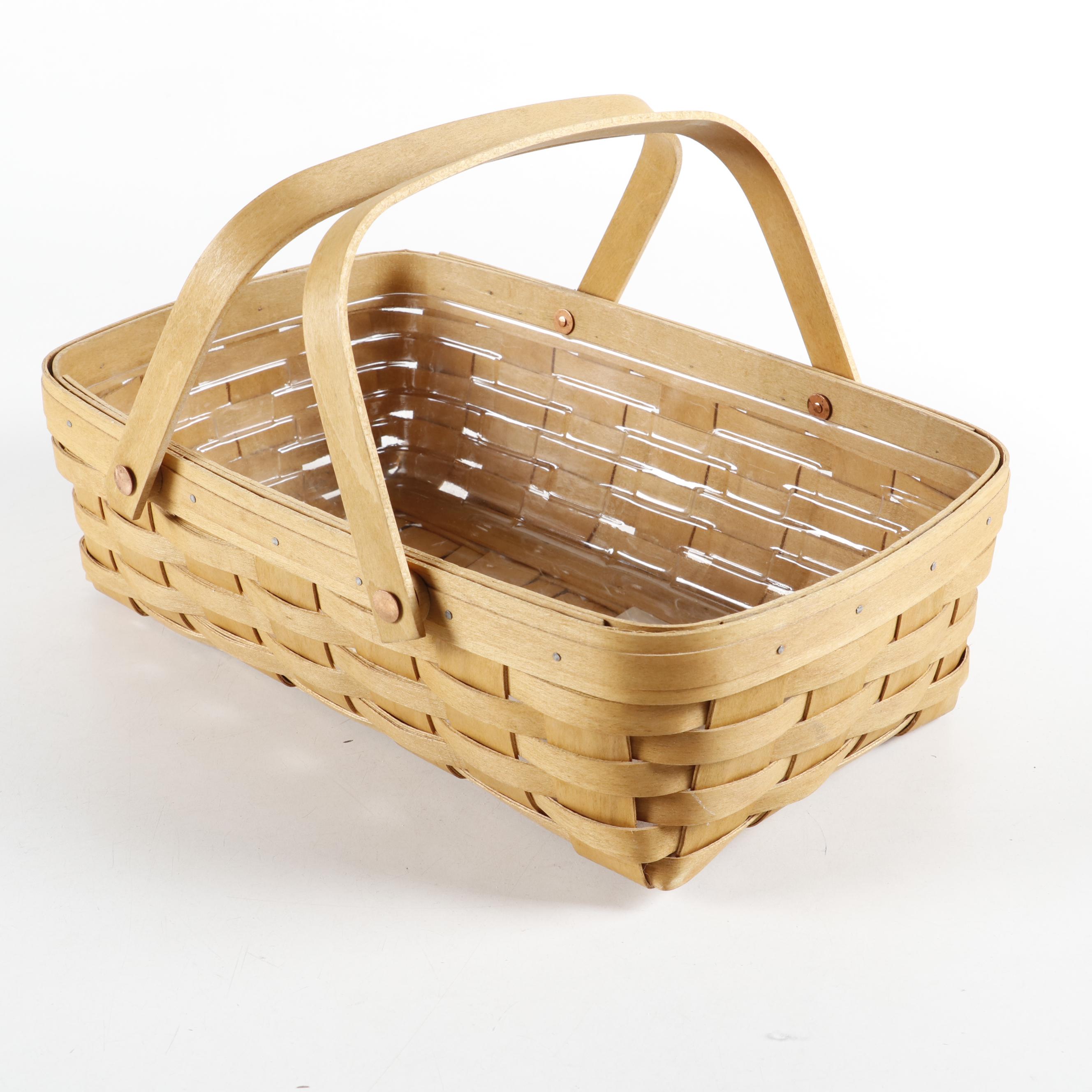 Longaberger Wrought Iron Stand with Ceramic Serveware and Wooden Baskets