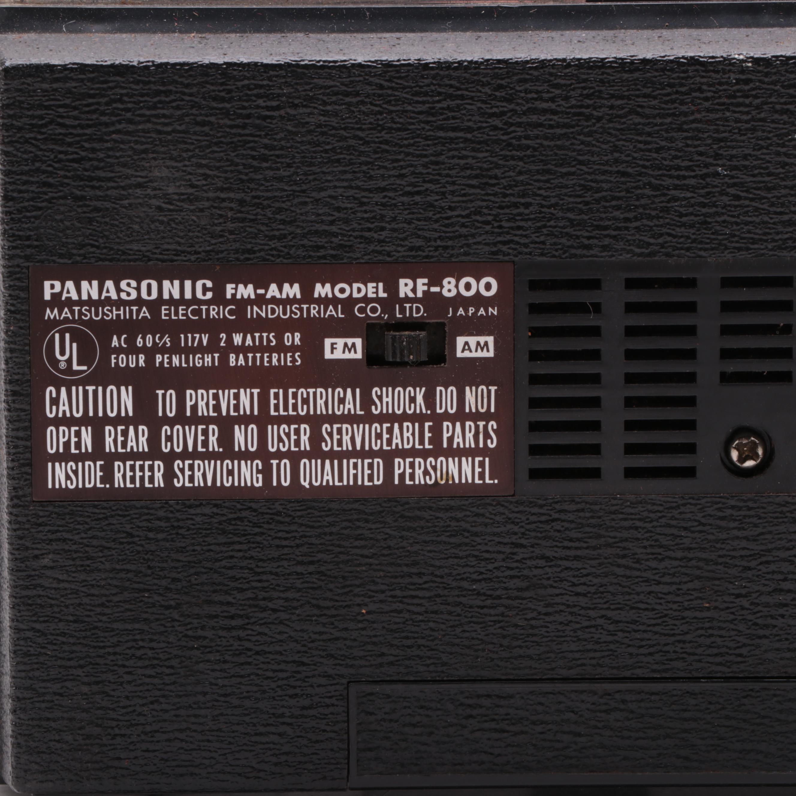 Panasonic Model RF-800 FM-AM Portable Radio, Mid-20th Century