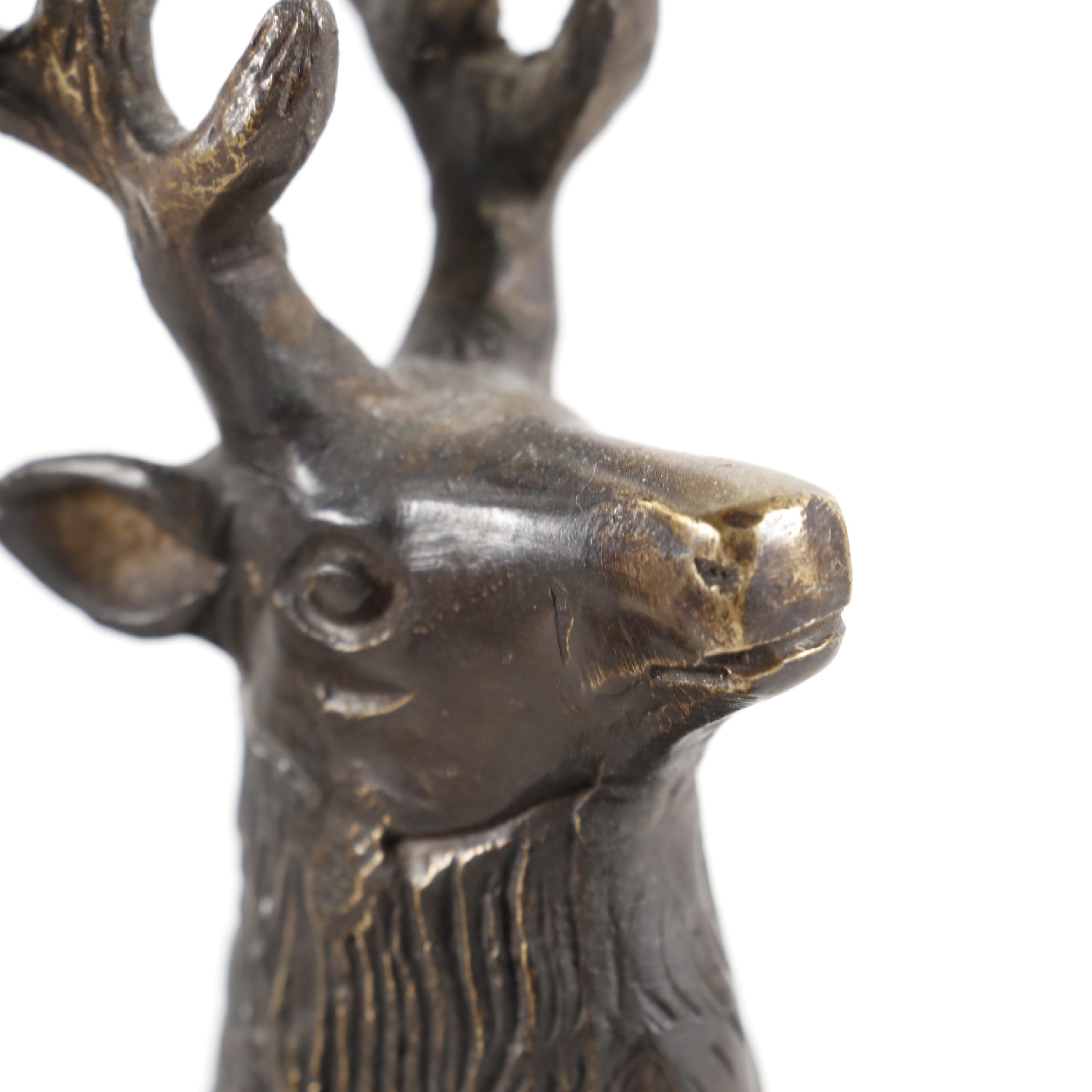 Patinated Cast Brass Elk Bookends