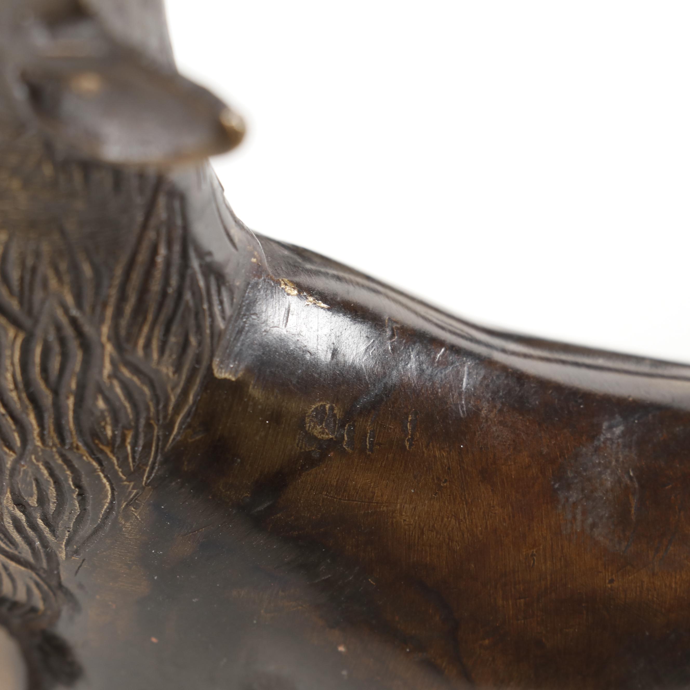 Patinated Cast Brass Elk Bookends