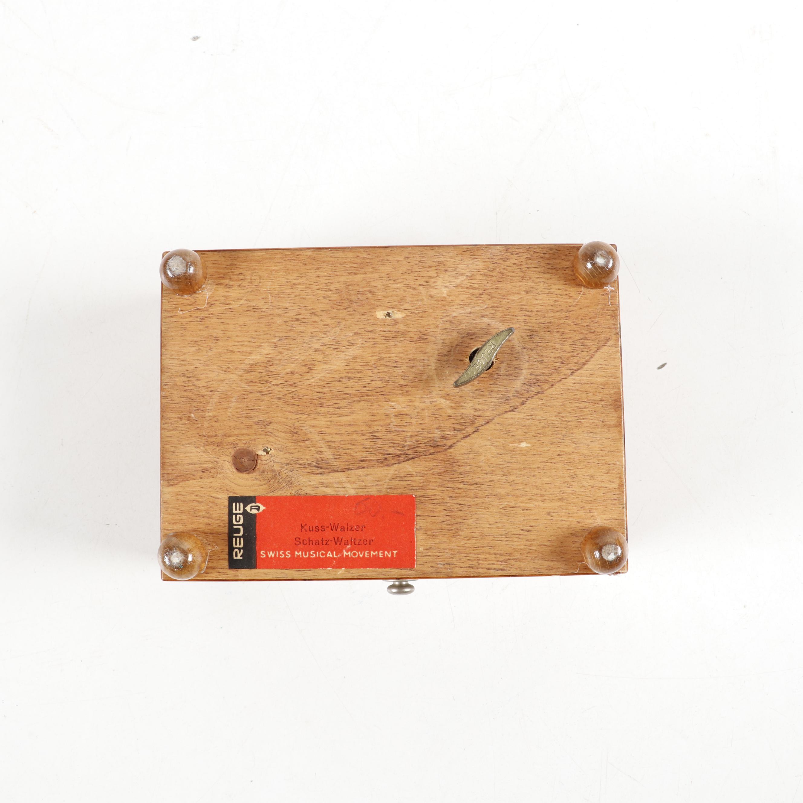 Agresti Italian Burl Wood Jewelry Box and Reuge Burl Music Box