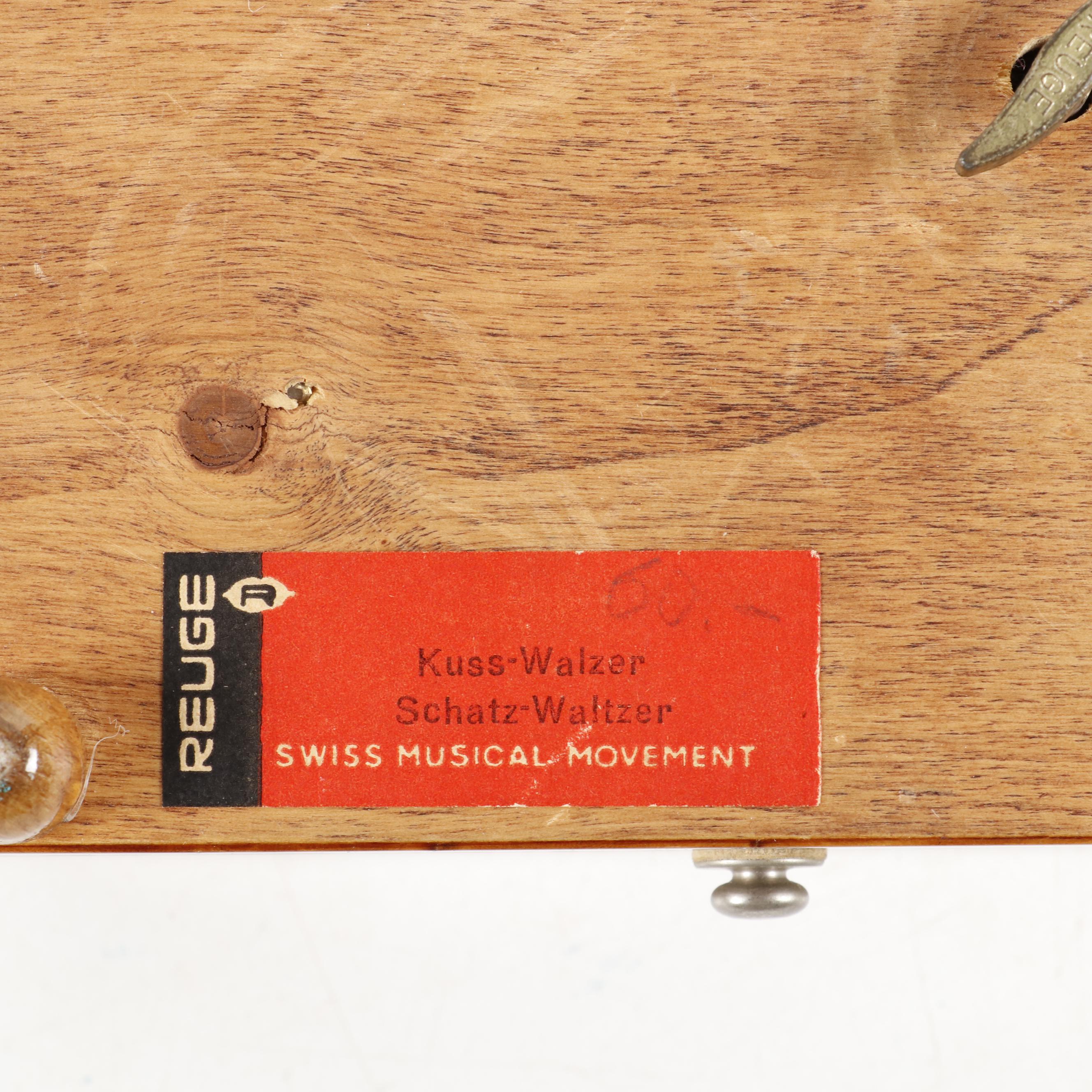 Agresti Italian Burl Wood Jewelry Box and Reuge Burl Music Box