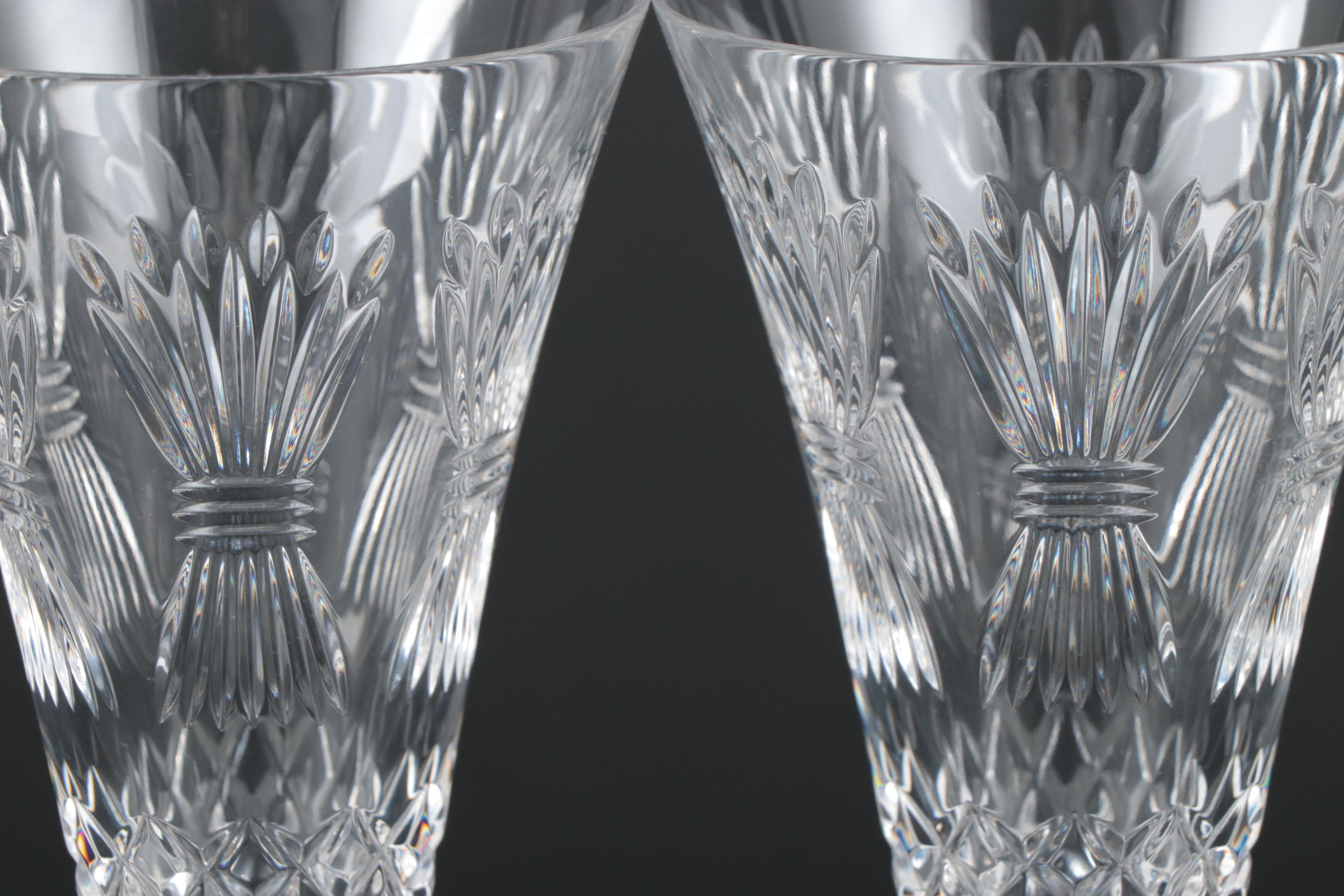 David Grant for Waterford "Millennium Series" Crystal Champagne Flutes, 1999