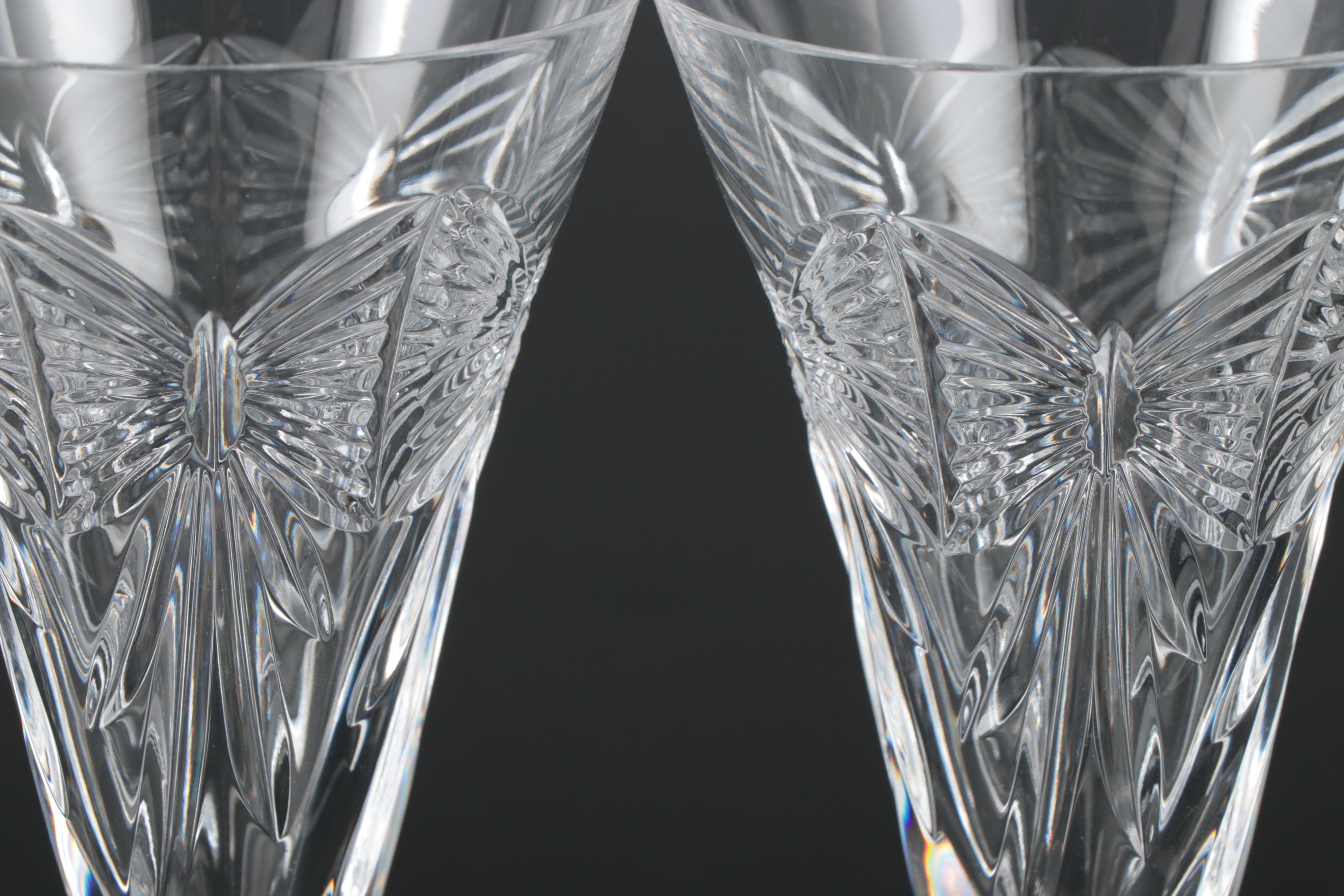 David Grant for Waterford "Millennium Series" Crystal Champagne Flutes, 1999