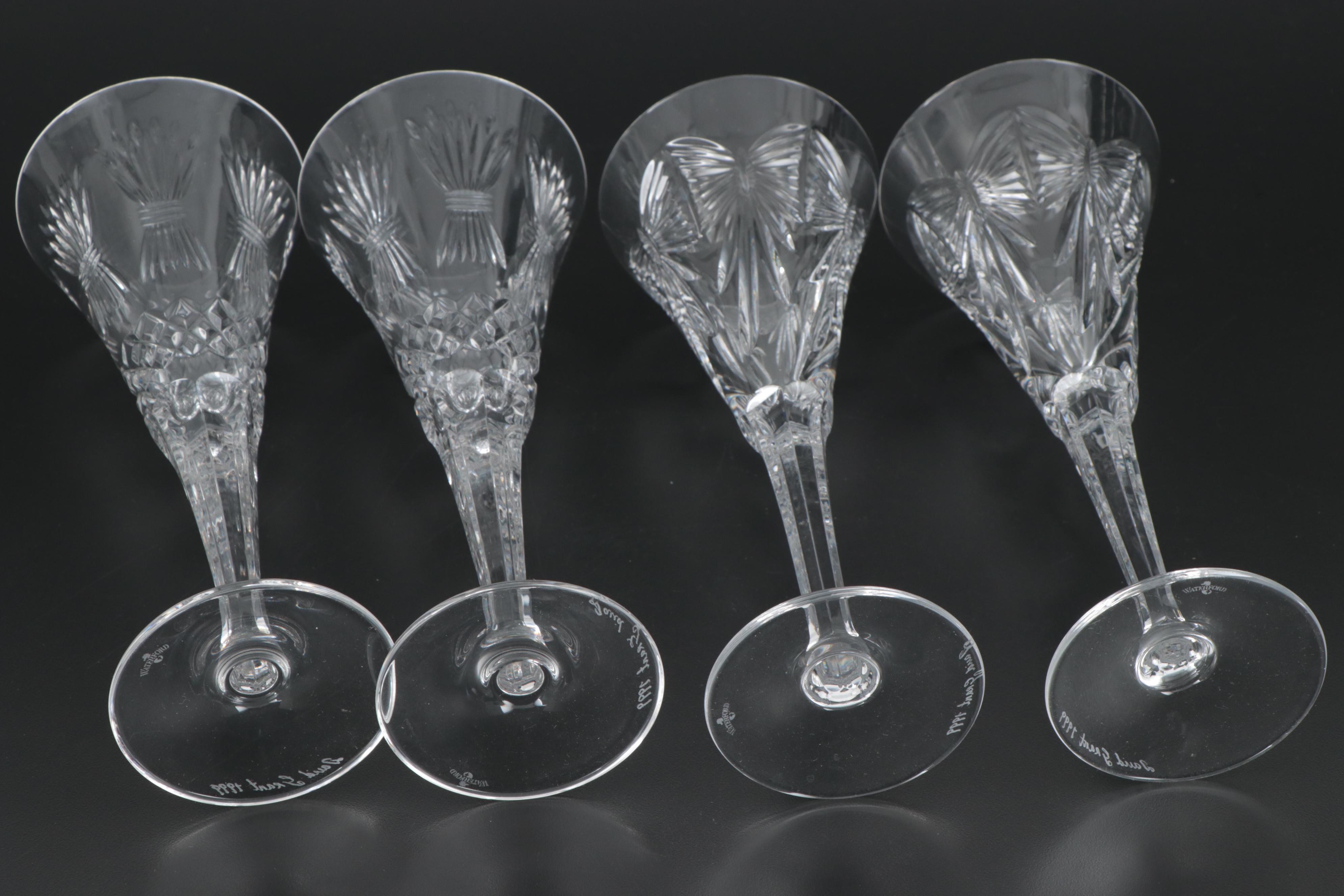 David Grant for Waterford "Millennium Series" Crystal Champagne Flutes, 1999
