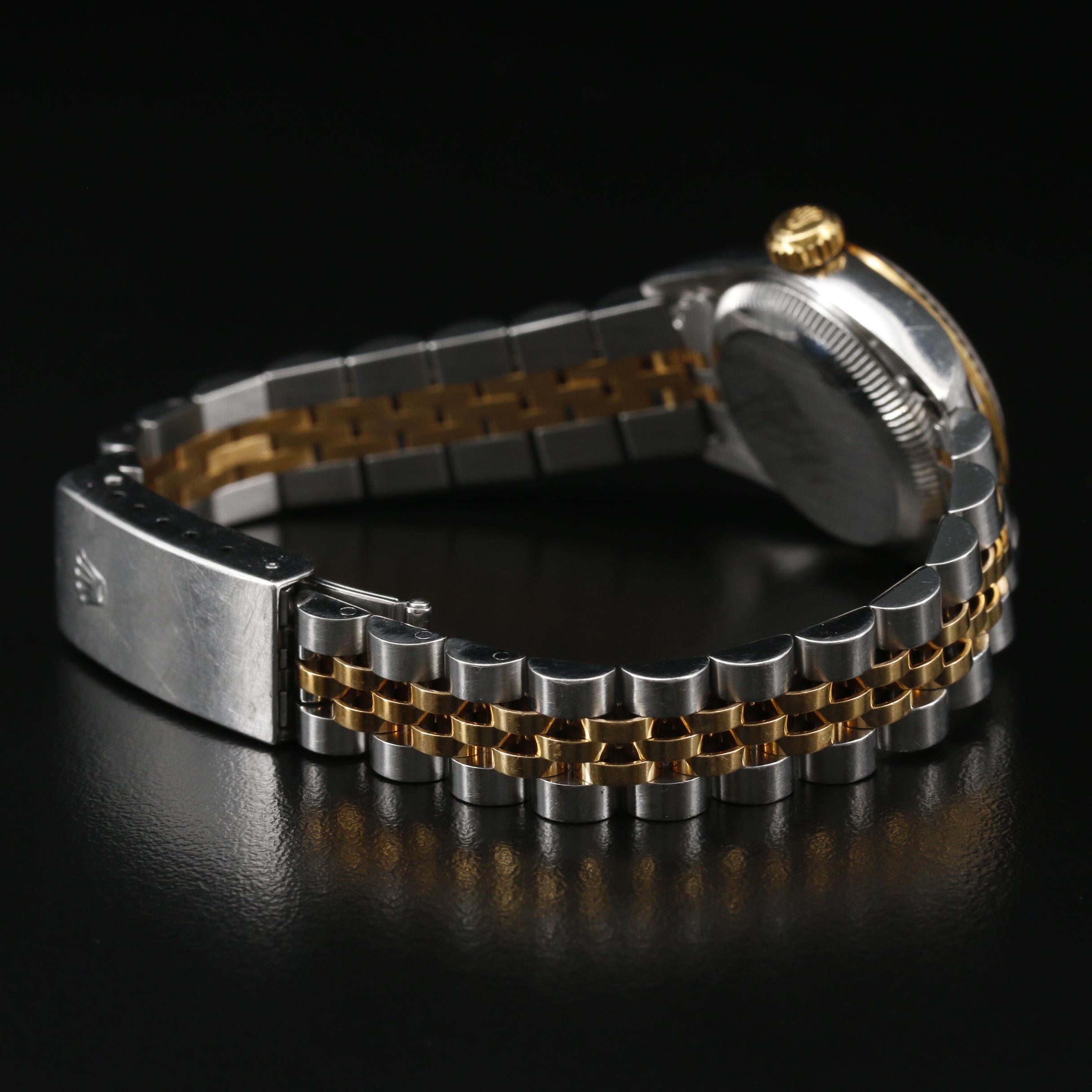 1997 Rolex Oyster Perpetual Factory Diamond Dial 18K and Stainless Watch