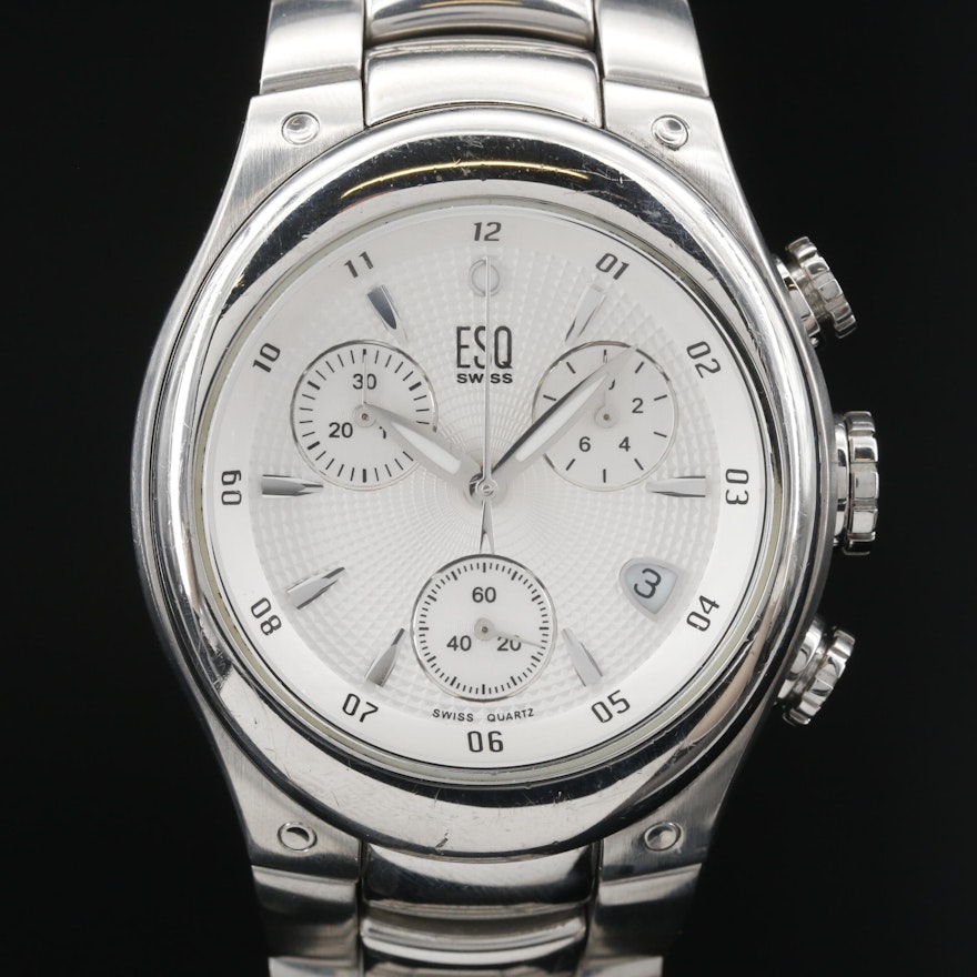 ESQ By Movado Centurion Chronograph Stainless Steel Quartz Wristwatch