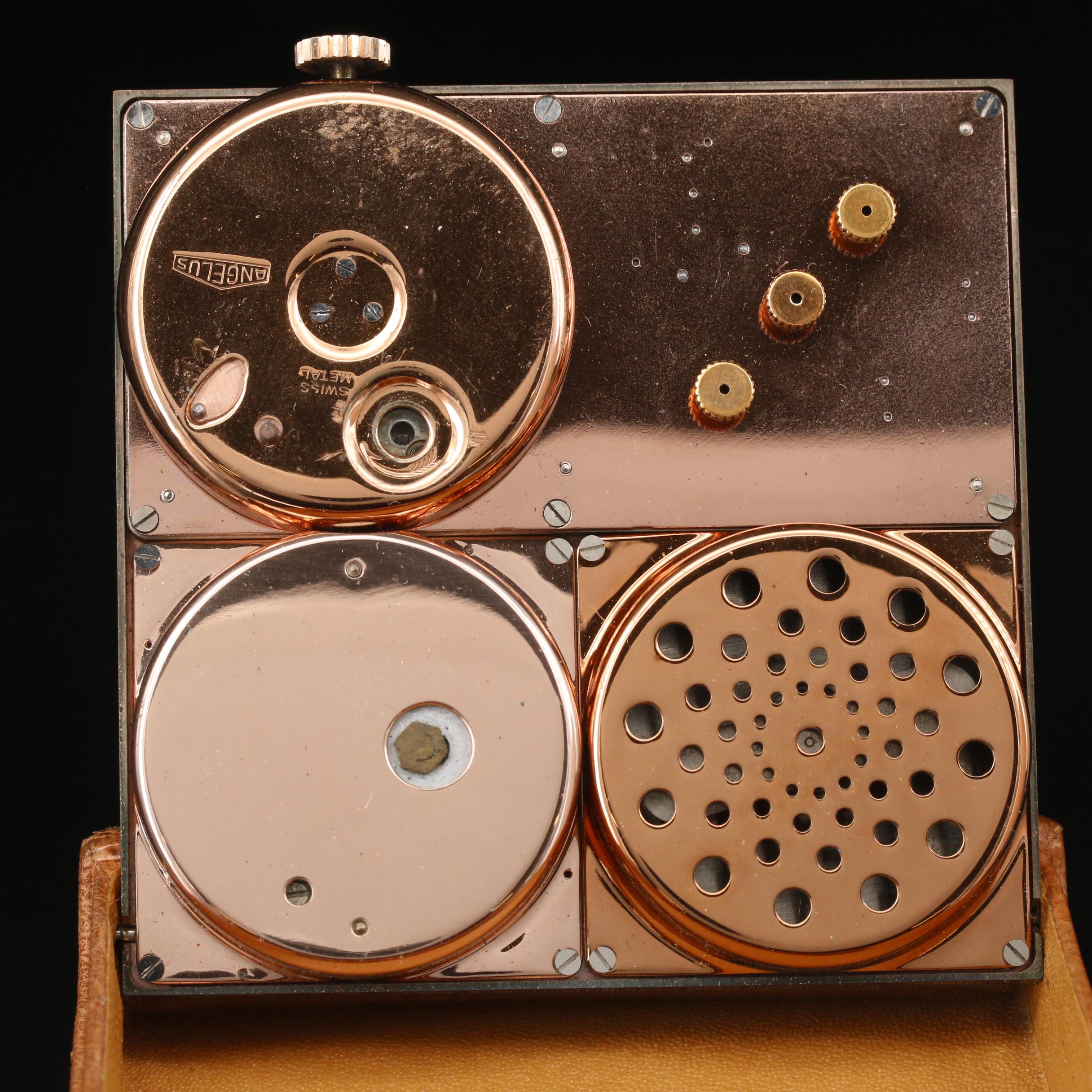 Vintage Angelus Foursome Travel Clock and Weather Station