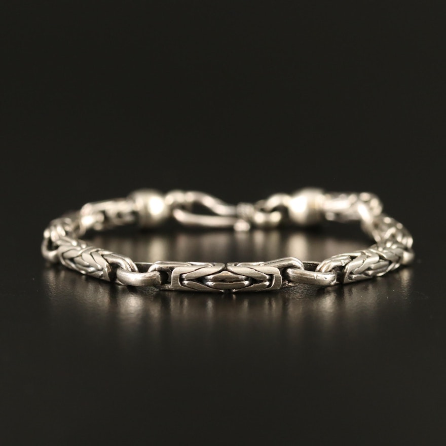 Sterling Silver Byzantine Link Bracelet