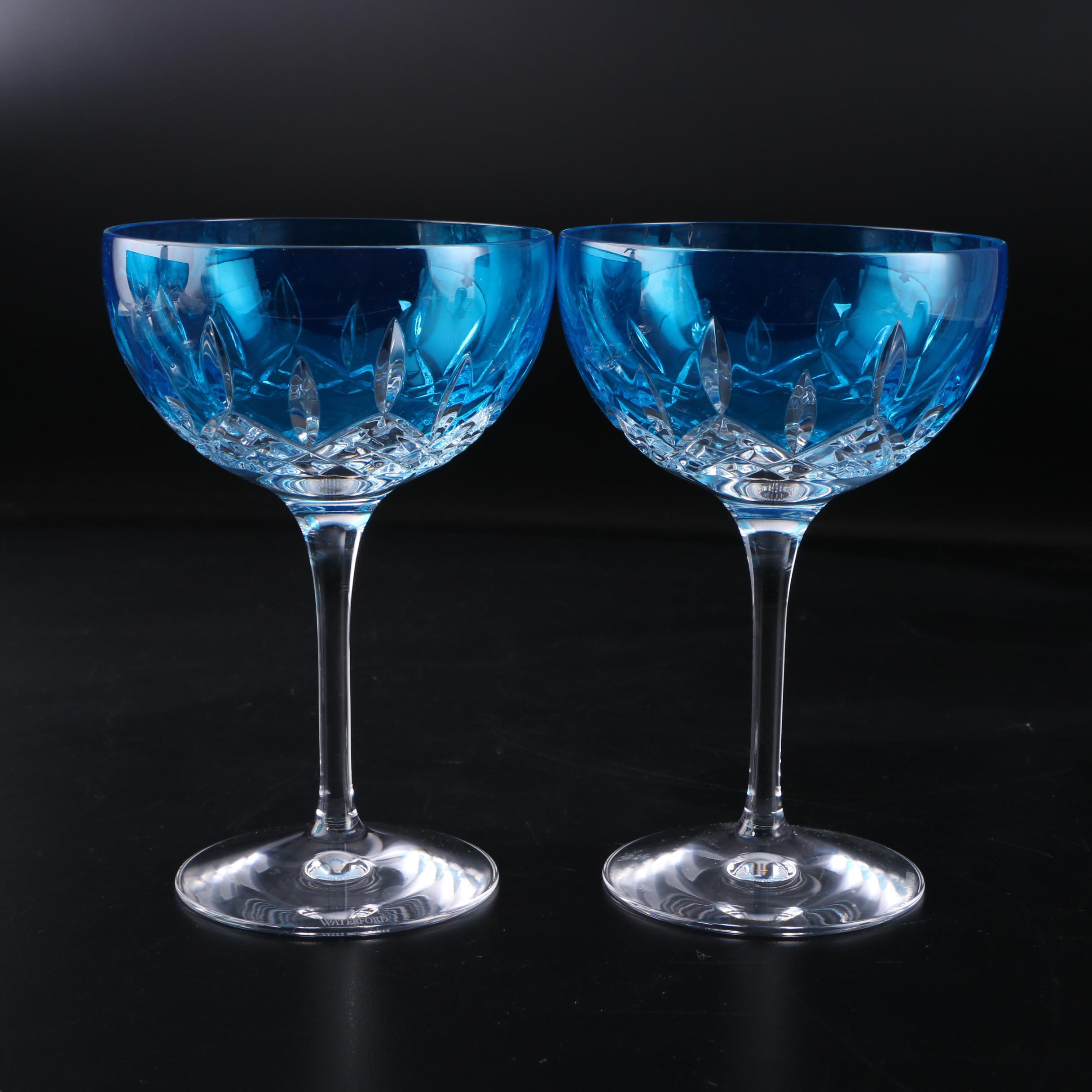 Waterford "Lismore Pops" Aqua Crystal Cocktail Glasses, 2016–2019