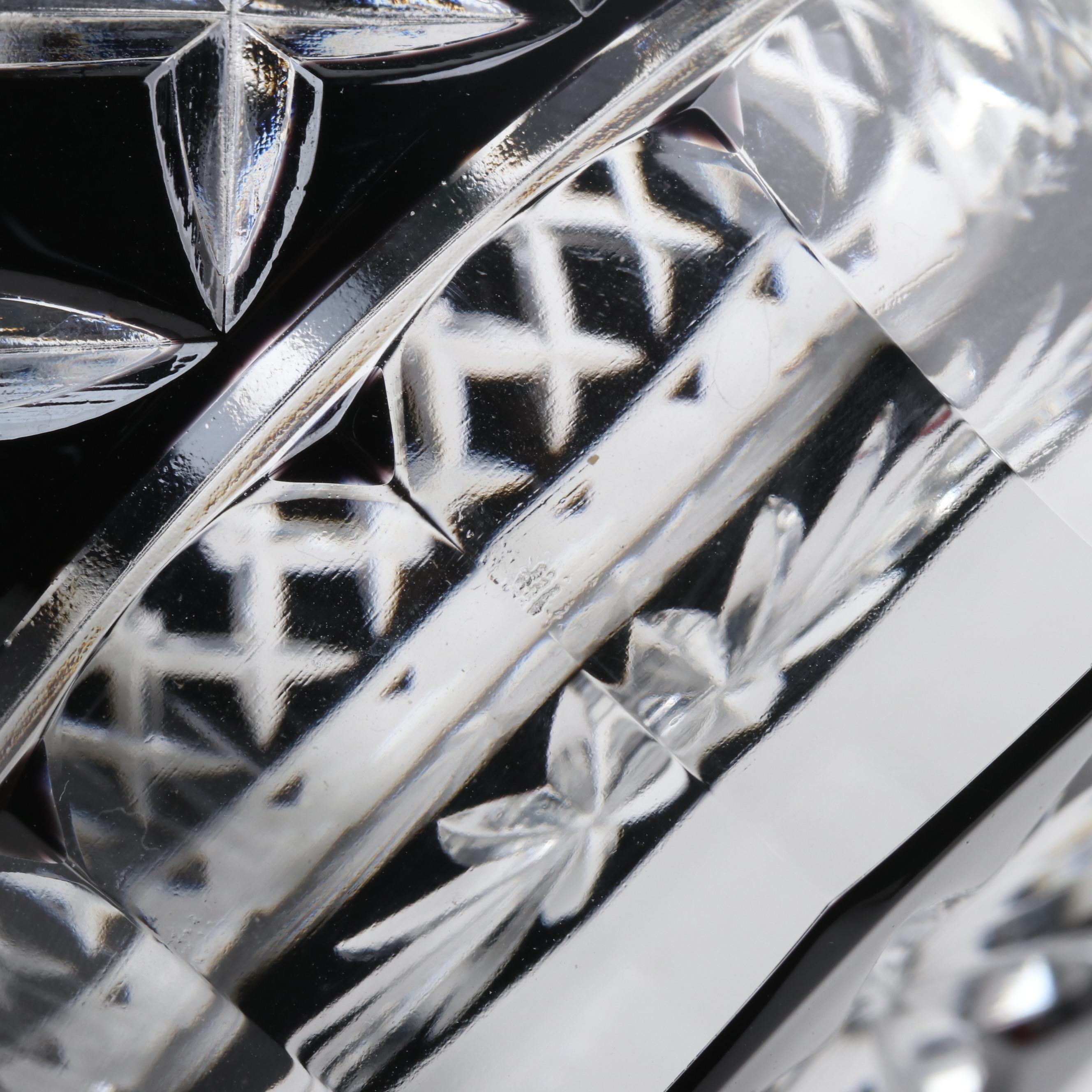 Waterford "Lismore" Black Crystal Double Old Fashioned Glasses