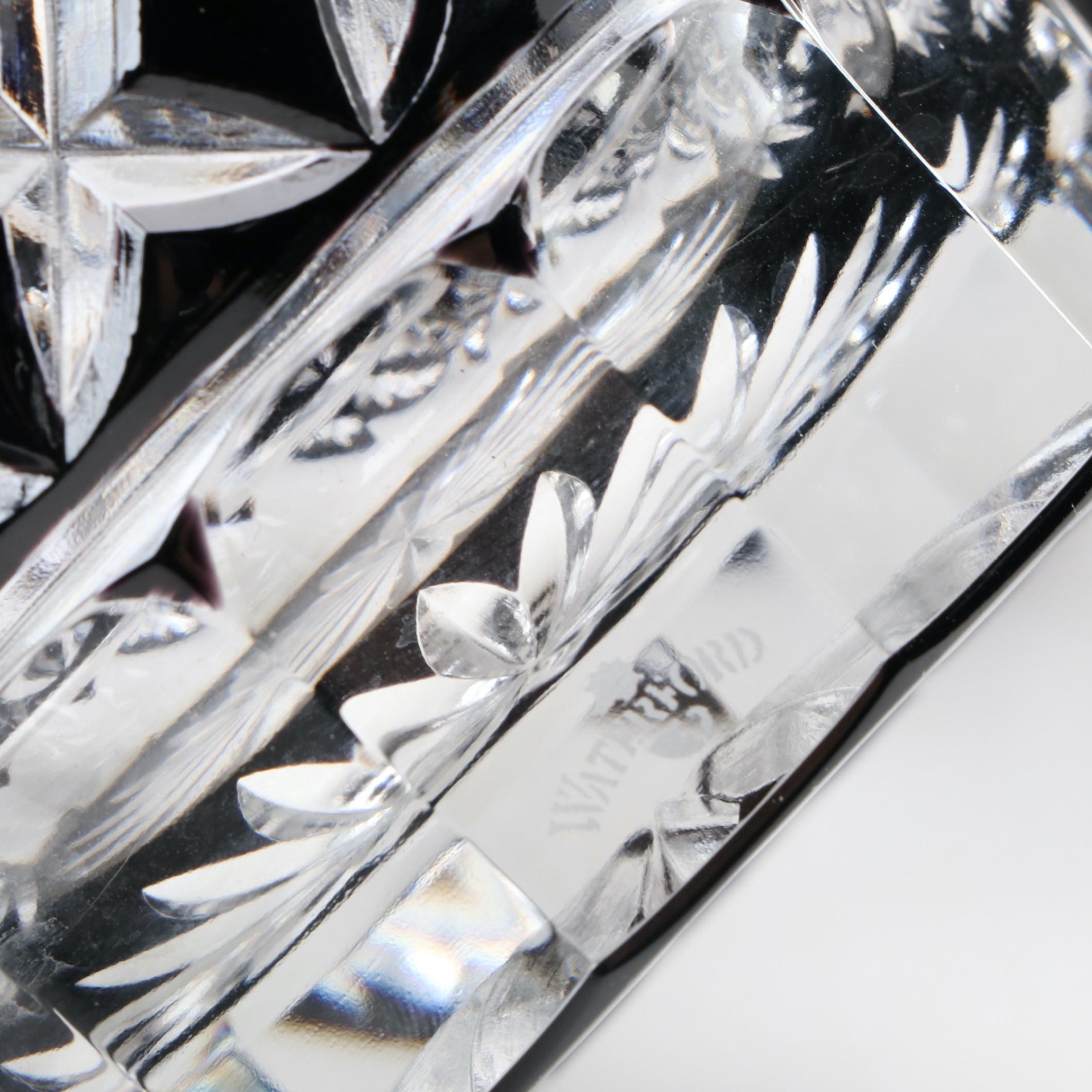 Waterford "Lismore" Black Crystal Double Old Fashioned Glasses