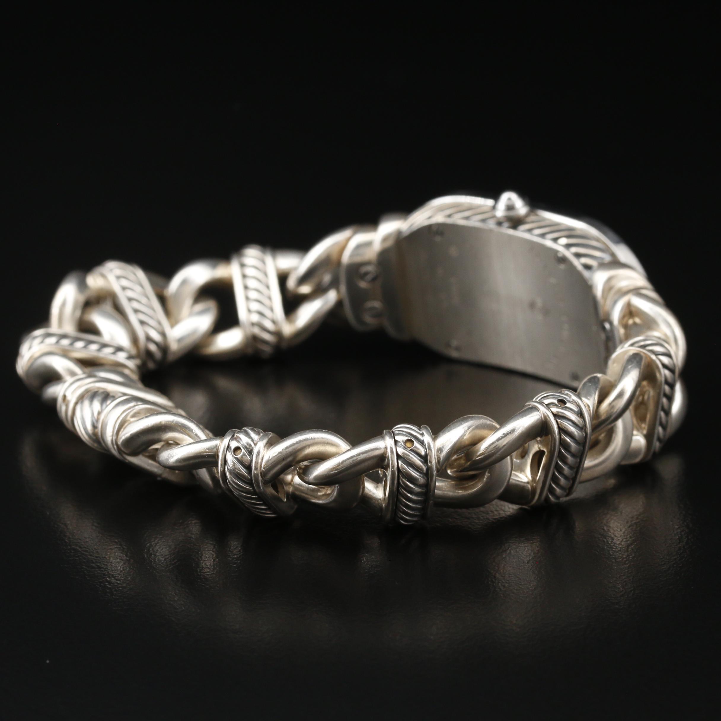 David Yurman Madison Diamond and Sterling Silver with MOP Cable Watch