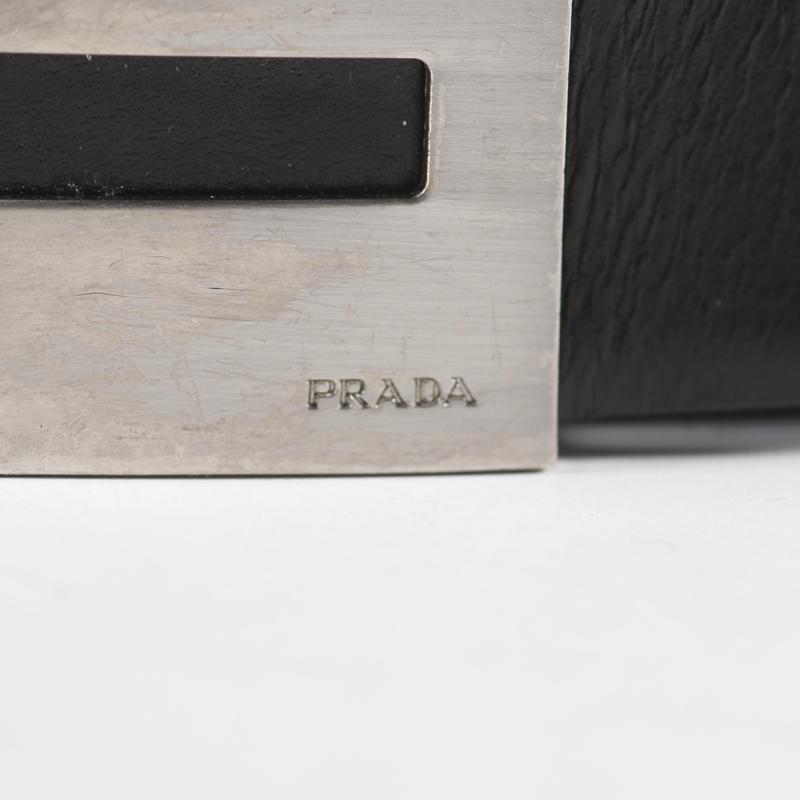 Prada Black Leather Belt
