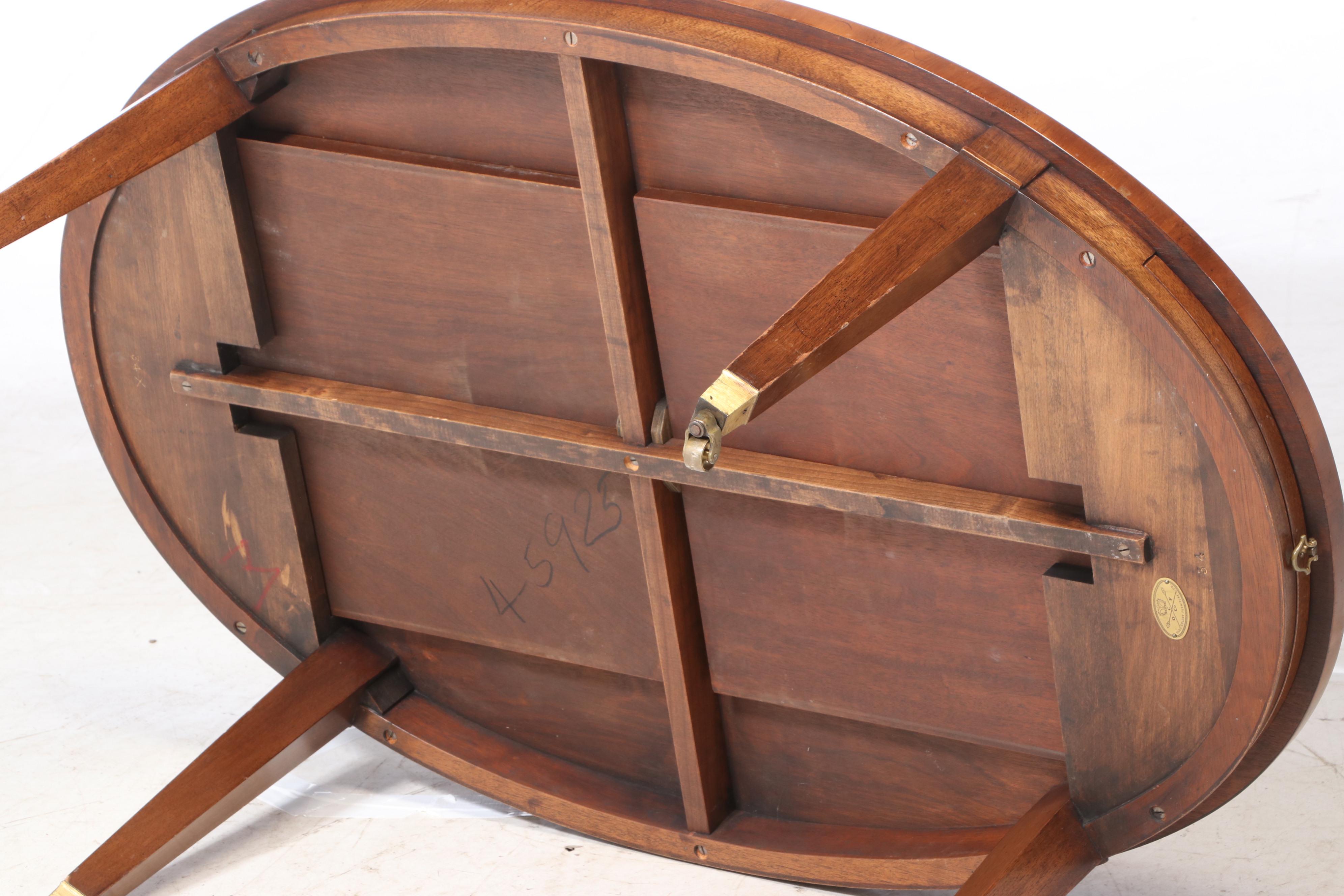 Old Colony Furniture Co Federal Style Mahogany, Yew, and Marble Top Coffee Table