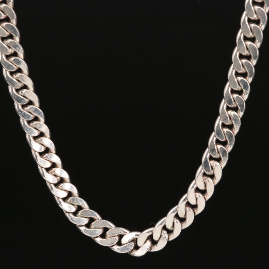 Sterling Curb Chain Necklace
