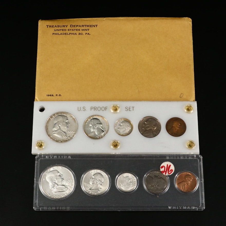 1958, 1960 and 1963 Proof Coin Sets