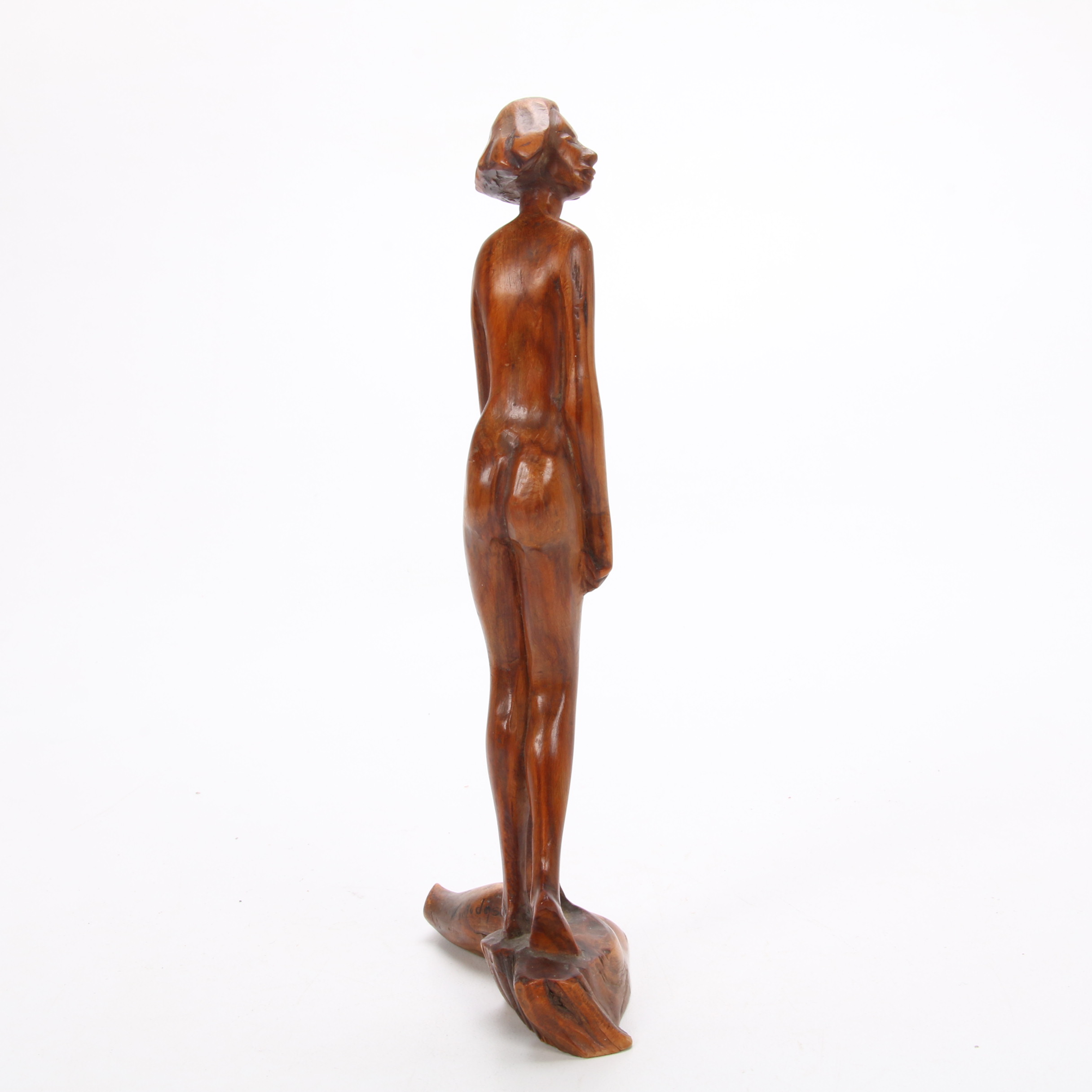 W. G. Hodgson Juniper Root Wood Carving of Female Nude, Mid 20th Century