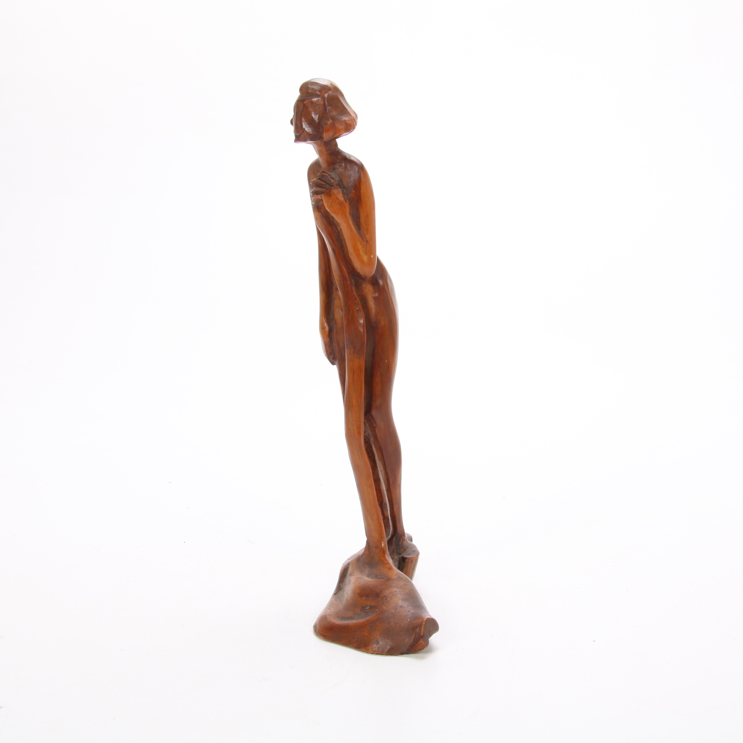 W. G. Hodgson Juniper Root Wood Carving of Female Nude, Mid 20th Century