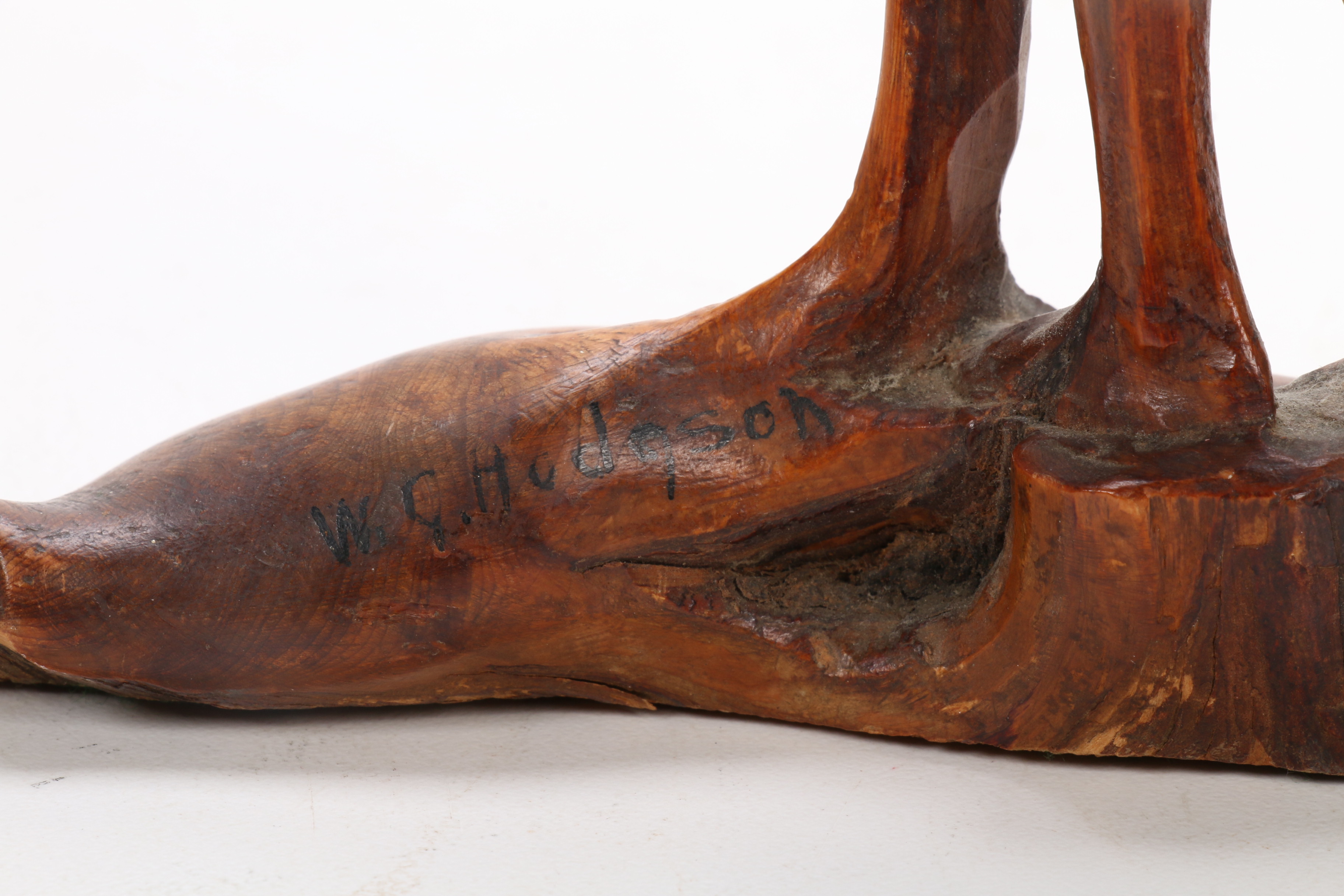 W. G. Hodgson Juniper Root Wood Carving of Female Nude, Mid 20th Century