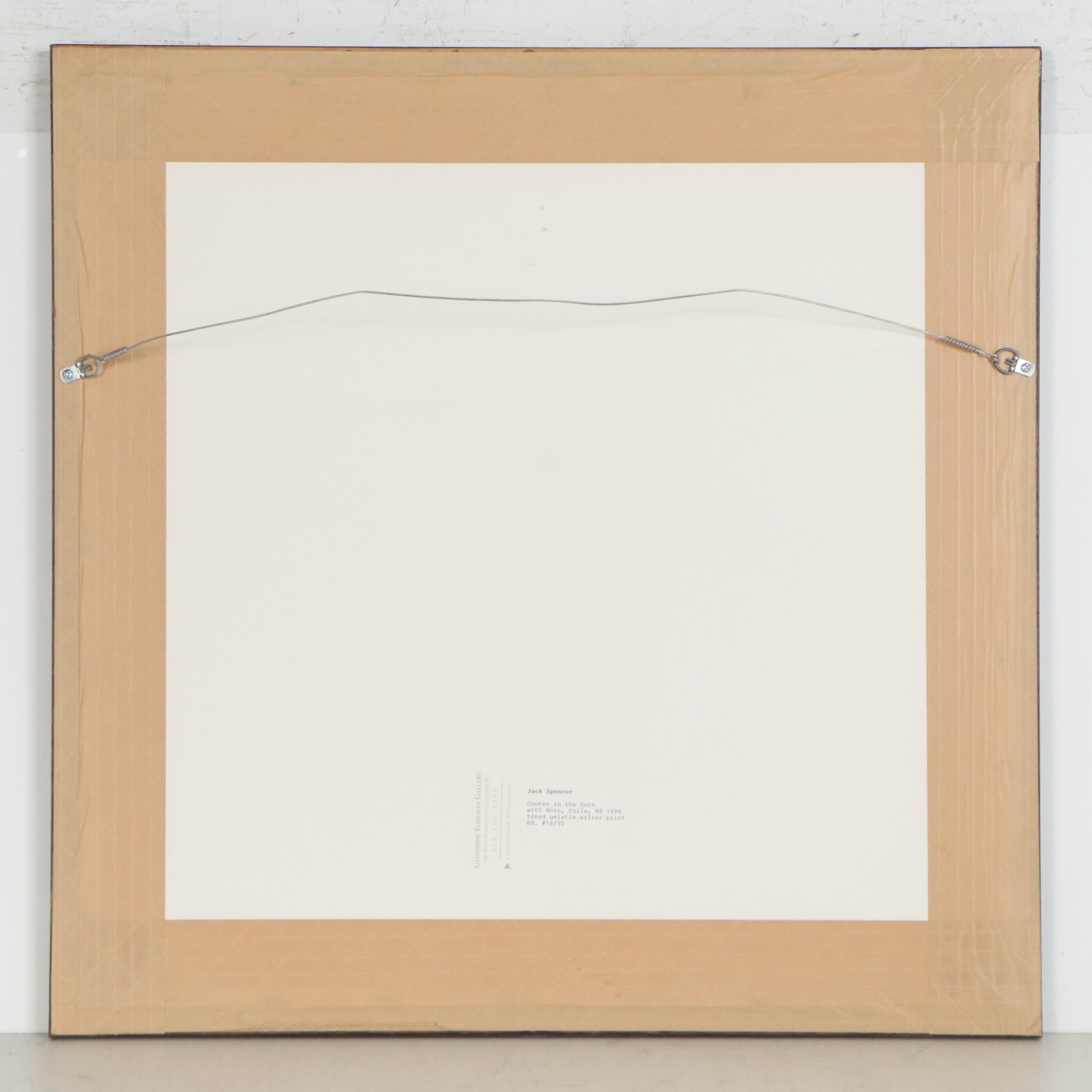 Jack Spencer Silver Gelatin Photograph "Cooter in the Corn with Horn," 1996