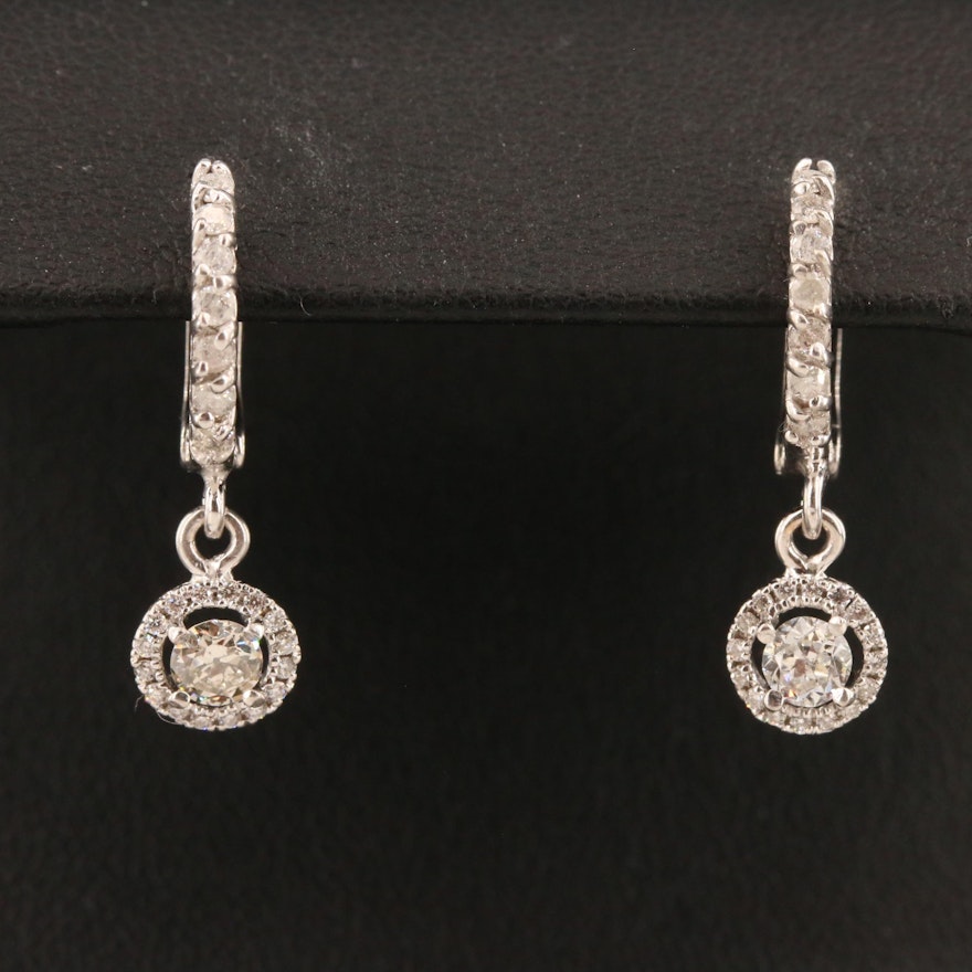 10K Diamond Dangle Earrings