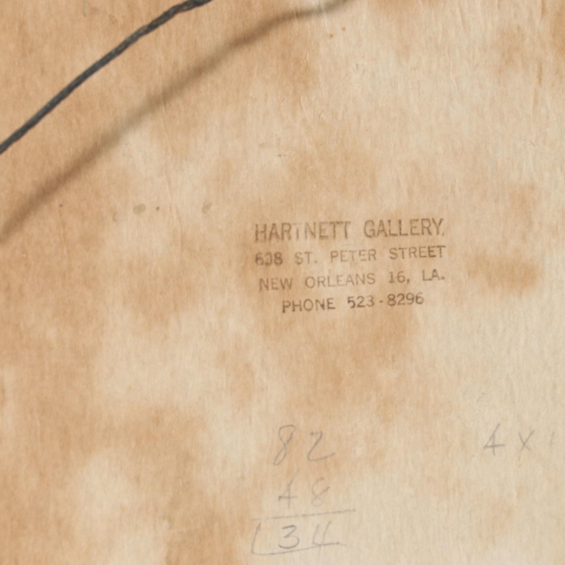 Maggie Hartnett Oil Painting of New Orleans Cafe Courtyard, Mid 20th Century