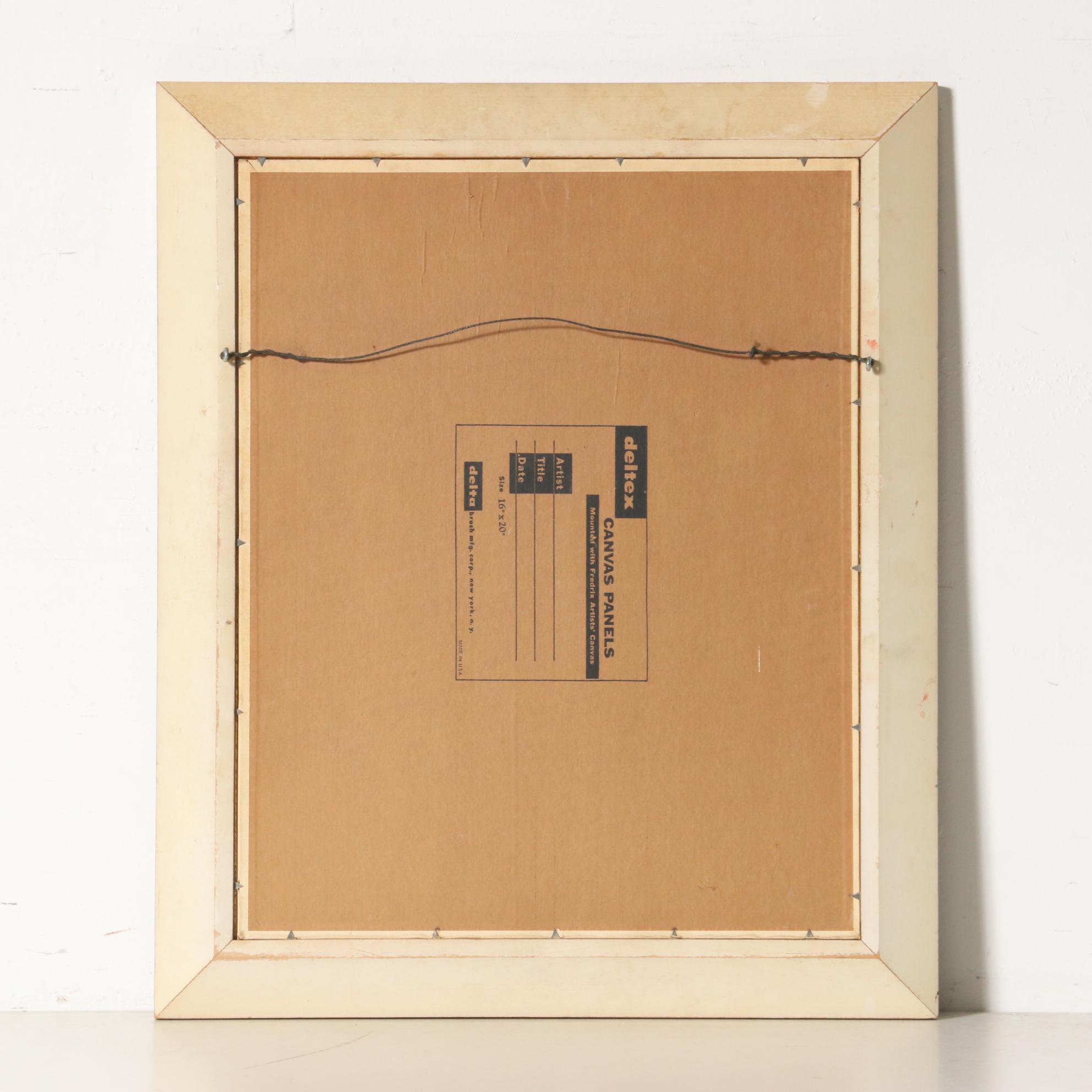 Maggie Hartnett Oil Painting of New Orleans Alley Scene, Mid 20th Century