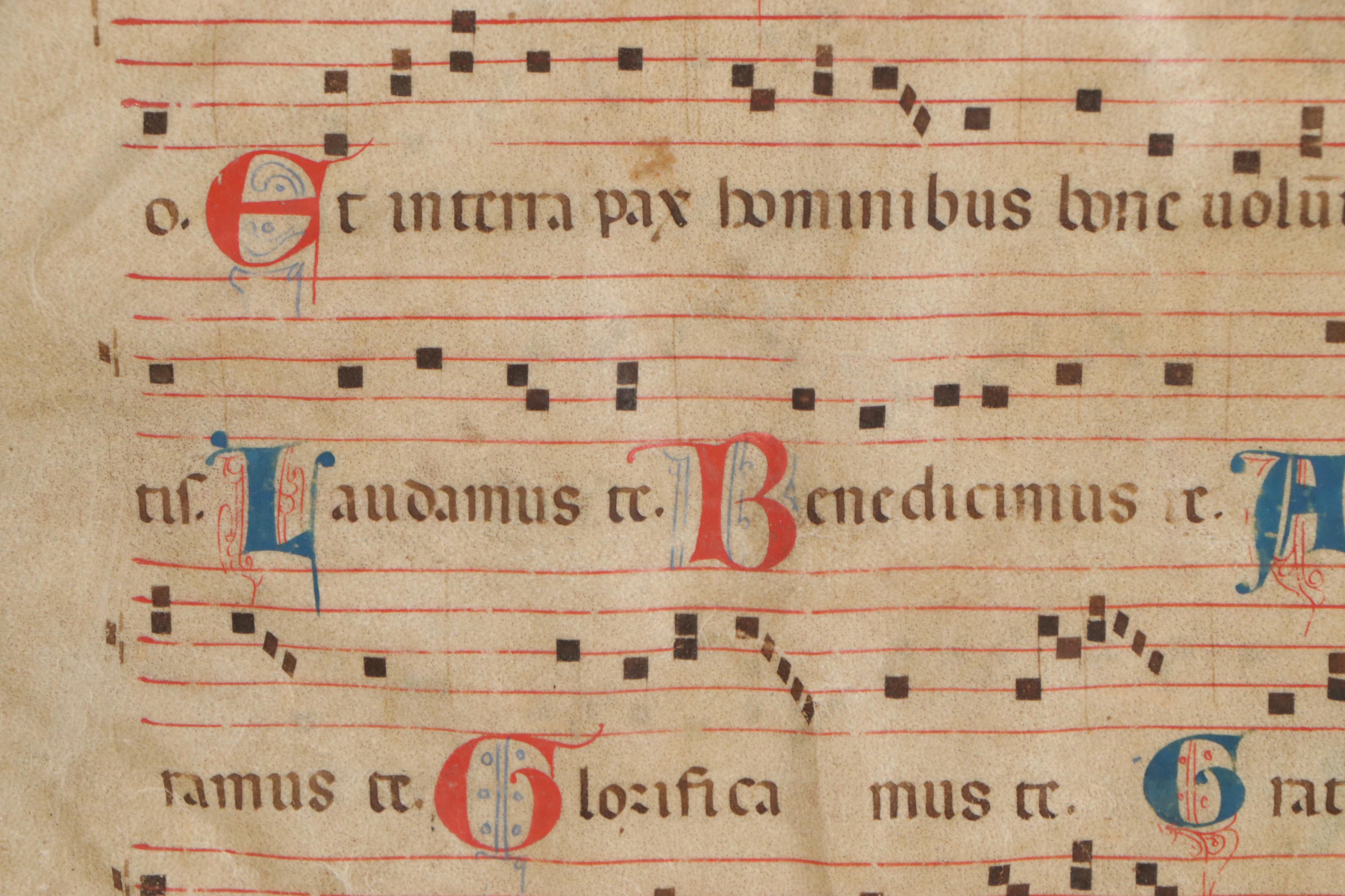 European Gradual Page "Leyson Kyrie, Gloria in Excelsis Deo", 15th Century