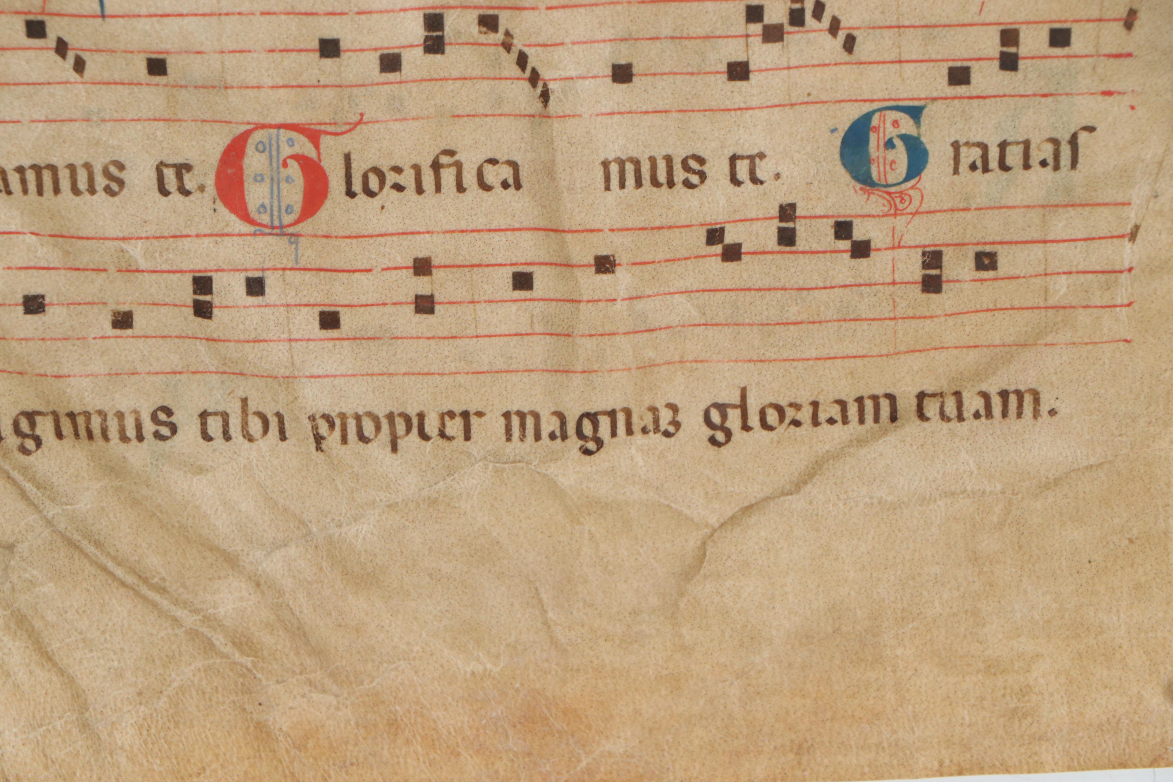 European Gradual Page "Leyson Kyrie, Gloria in Excelsis Deo", 15th Century