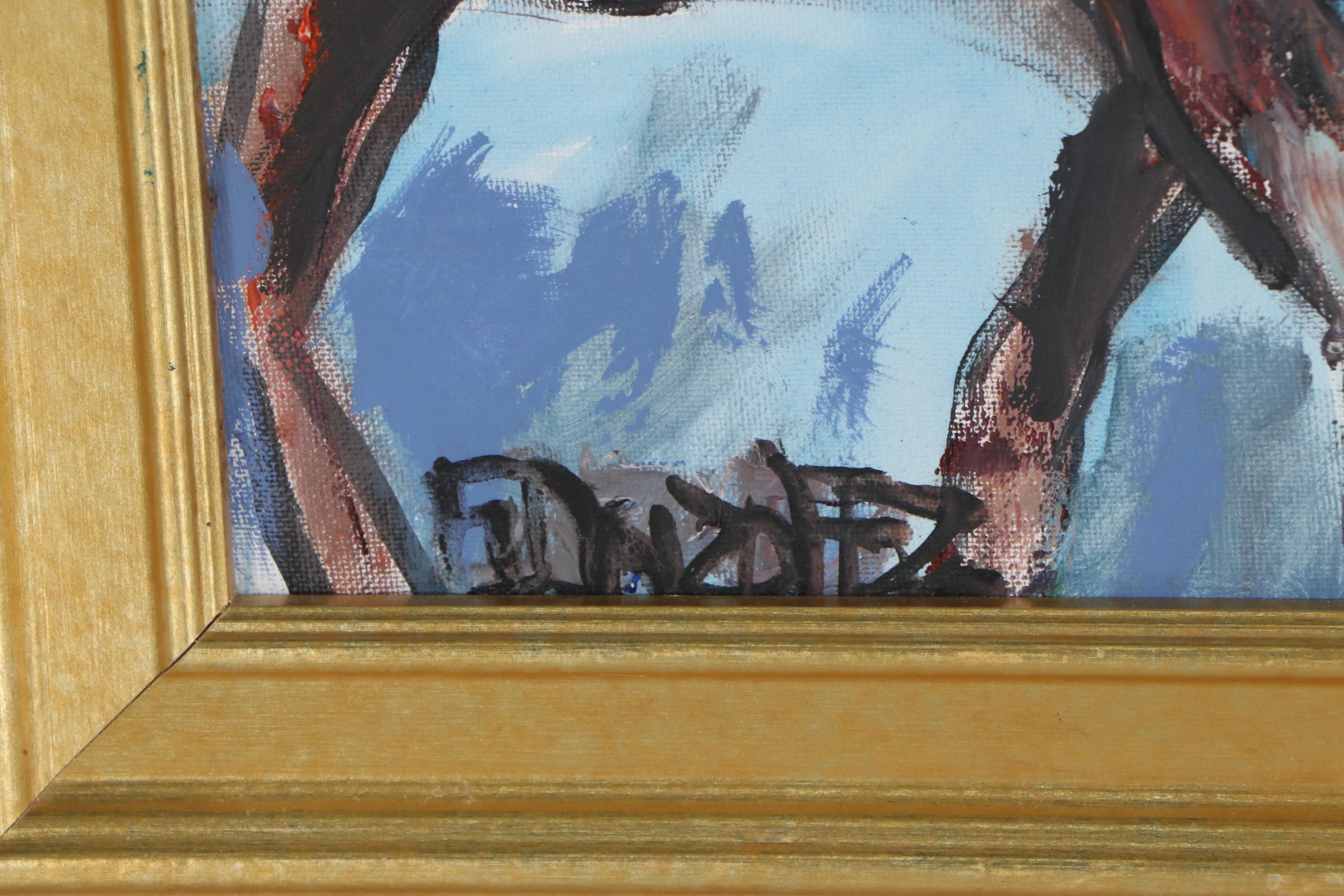 Enrique Gonzalez Horse Racing Oil Painting, 21st century