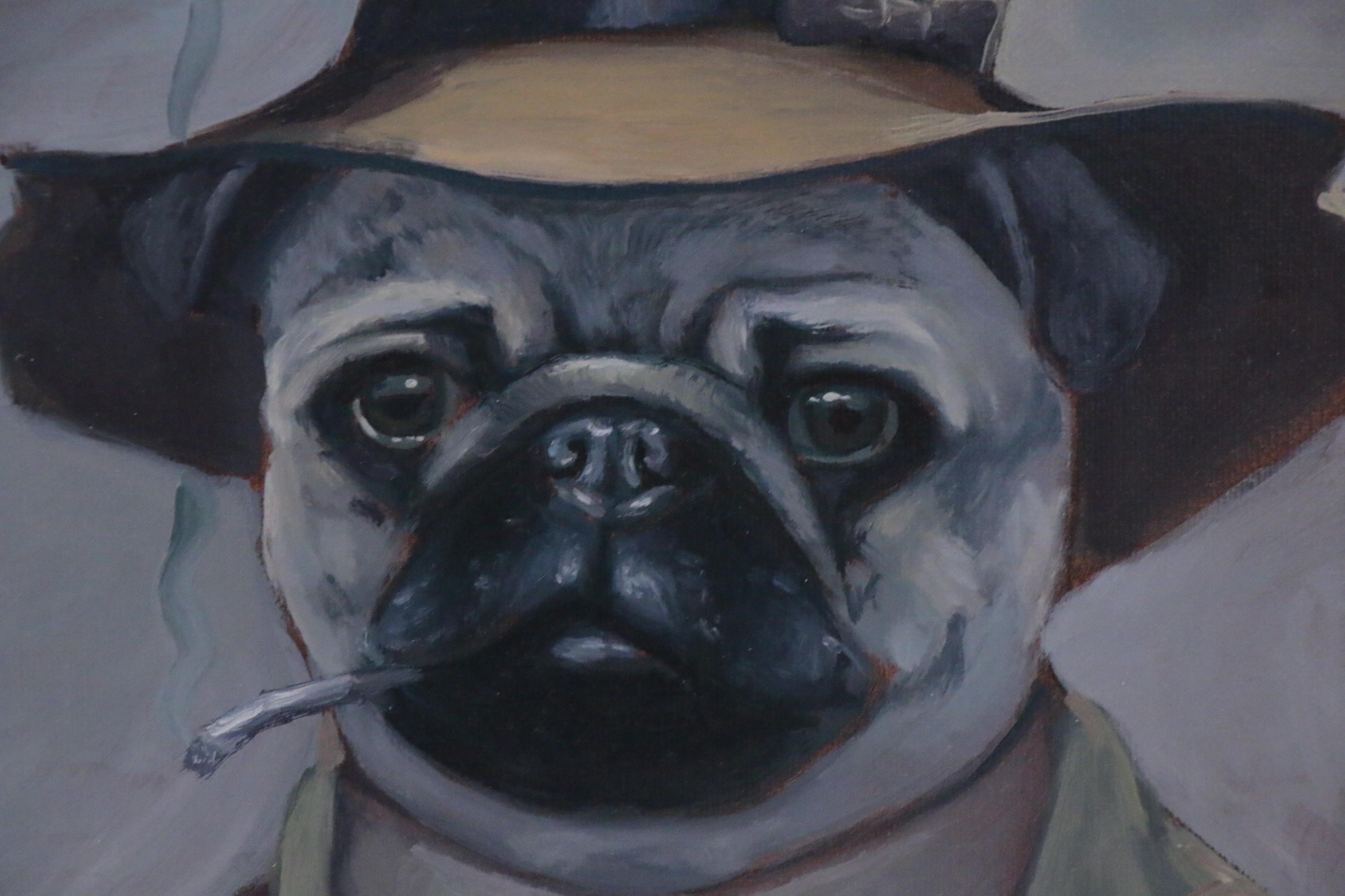 David Ussery Portrait Oil Painting of Anthropomorphic Dog "BoxCar," 2018