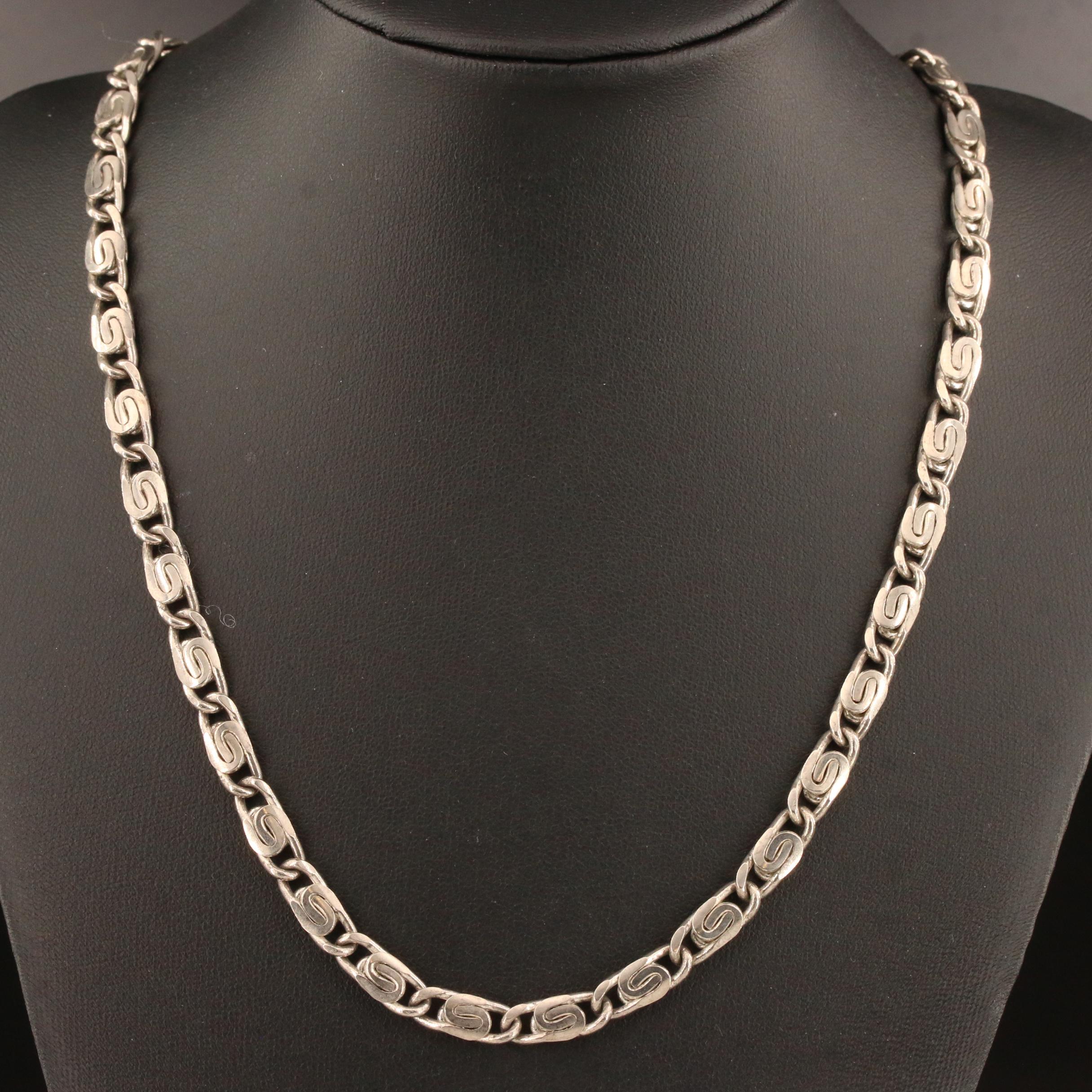 Sterling Silver Snail Link Chain Necklace