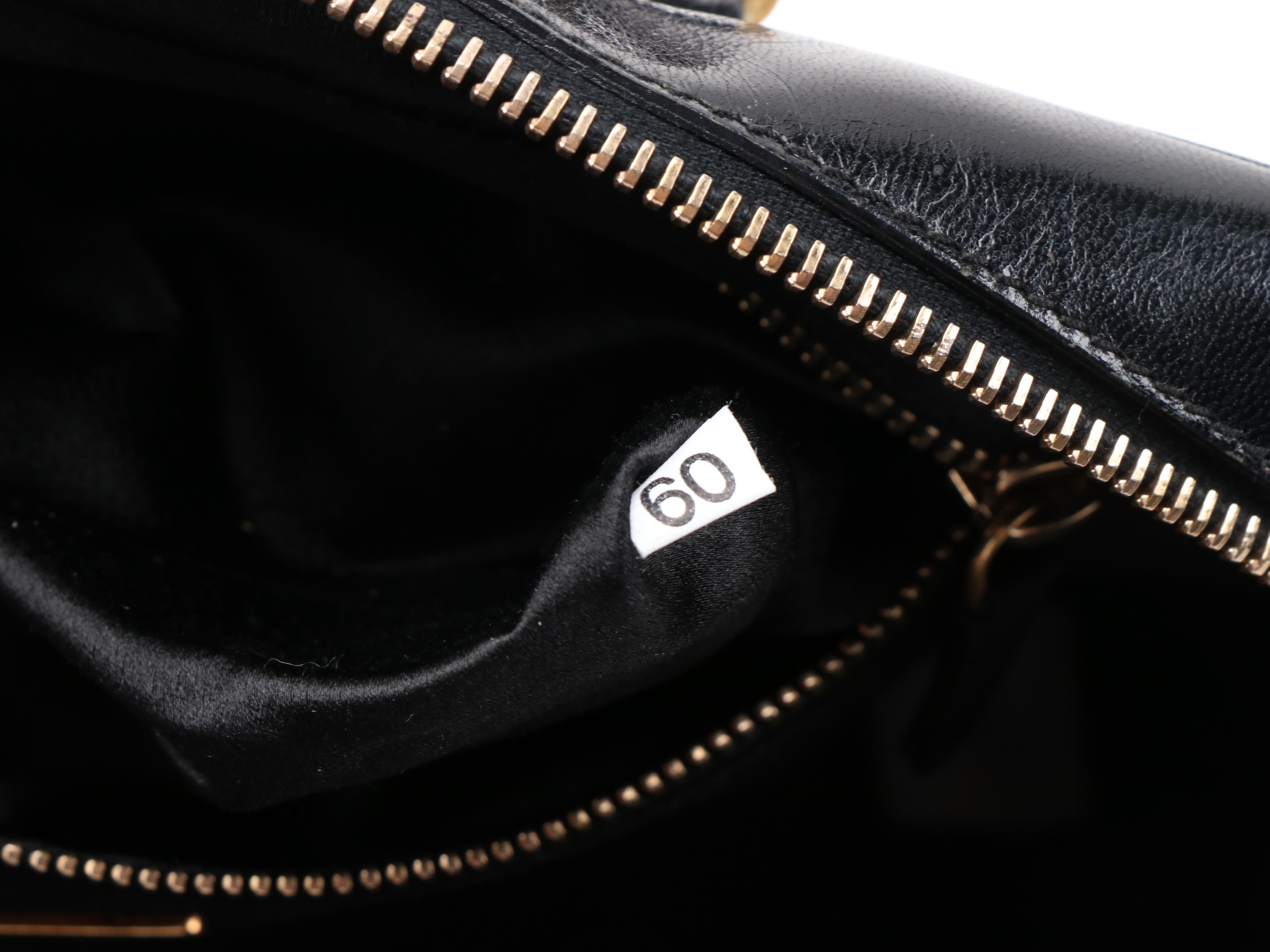 Prada Black and White Woven Leather Locking Handbag