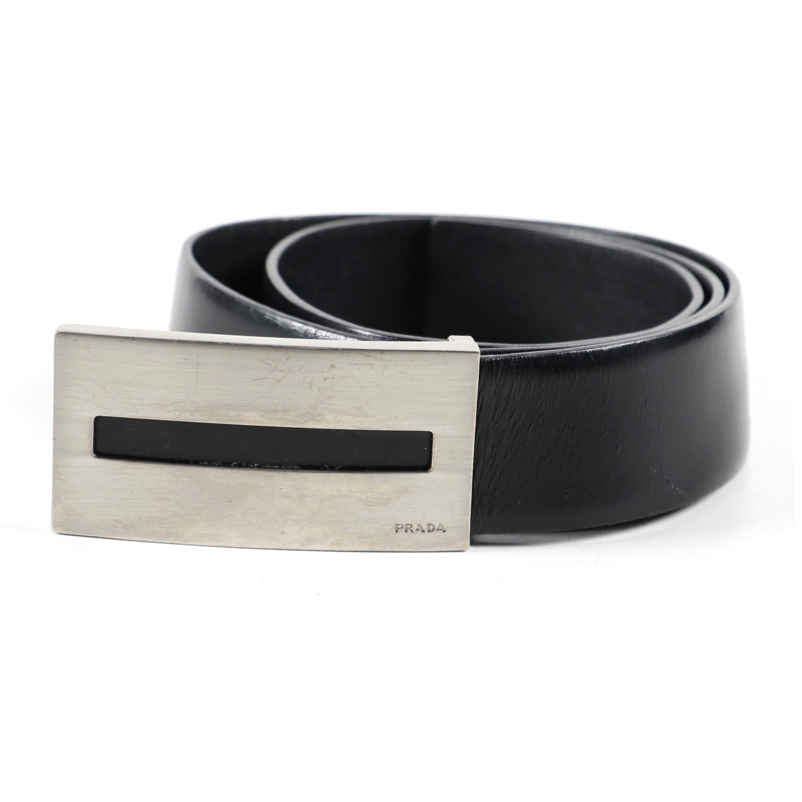 Prada Black Leather Belt