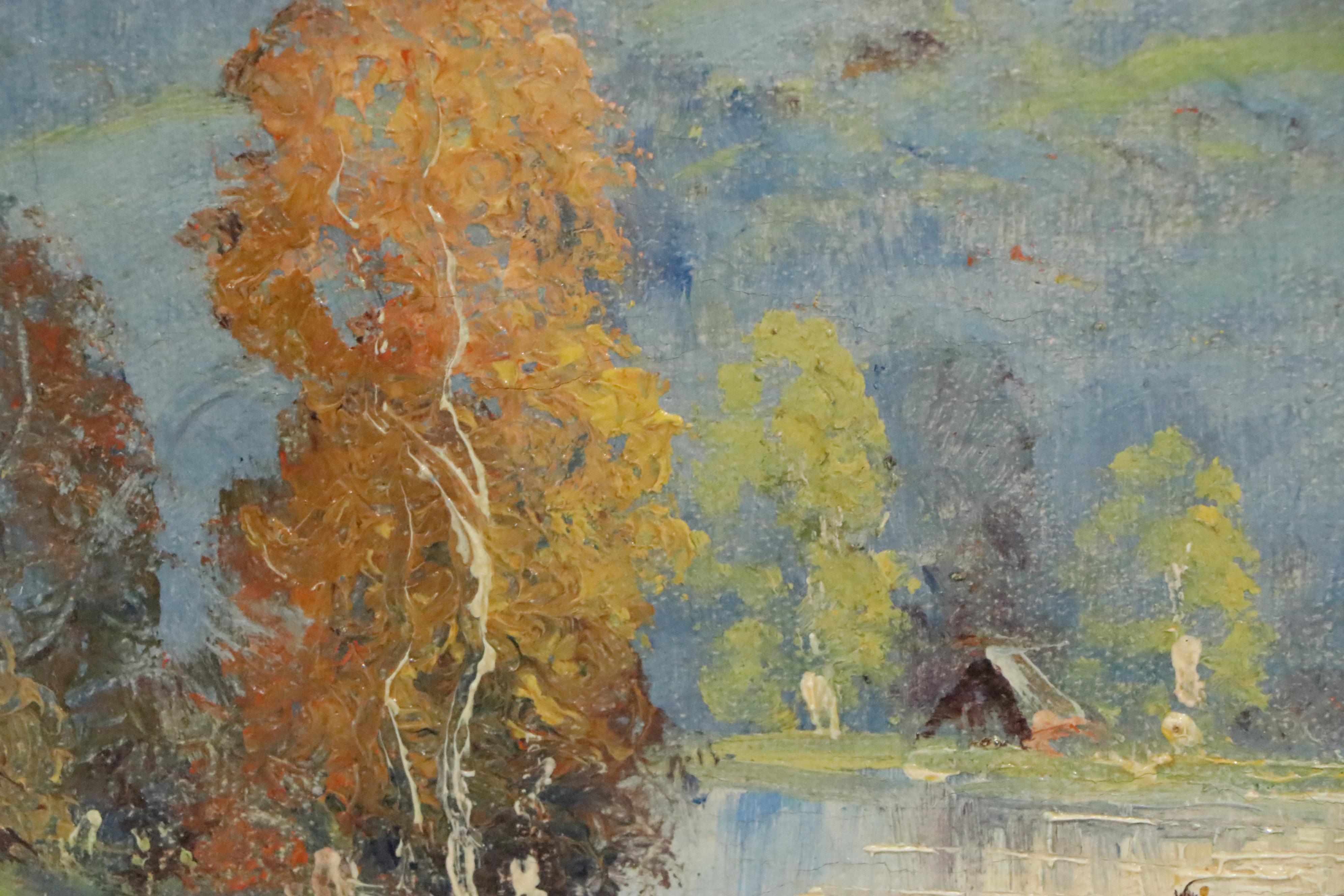 Ernest Fredericks Landscape Oil Painting of the Ozarks, Mid 20th Century