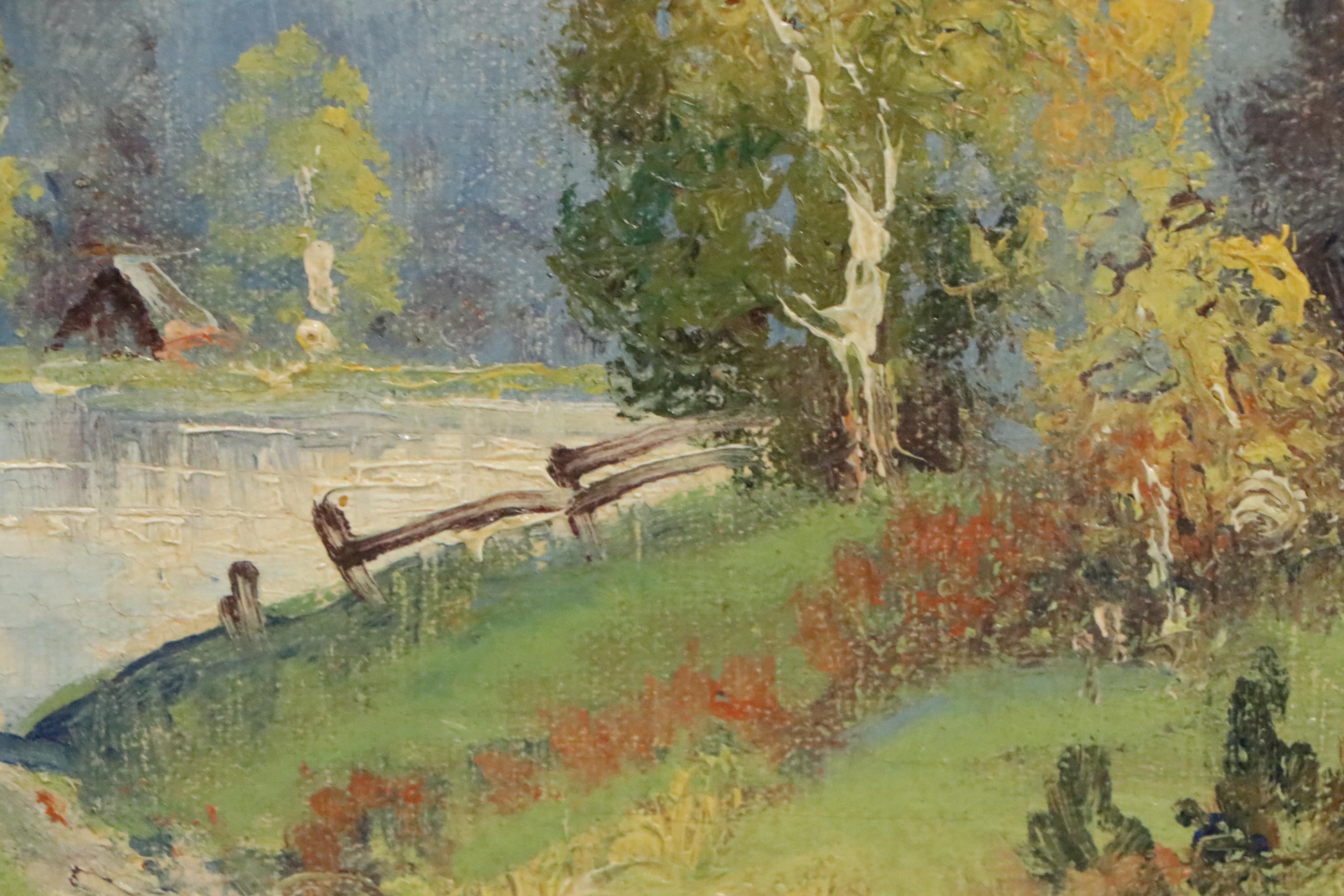 Ernest Fredericks Landscape Oil Painting of the Ozarks, Mid 20th Century