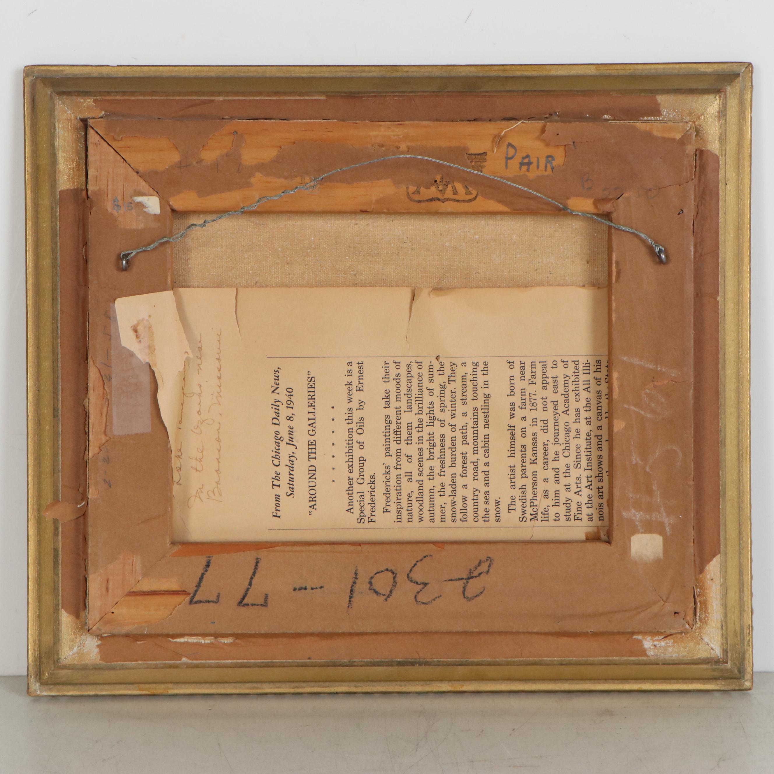 Ernest Fredericks Landscape Oil Painting of the Ozarks, Mid 20th Century