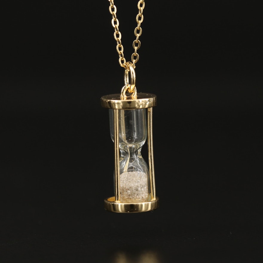 Sterling Hourglass Pendant Necklace