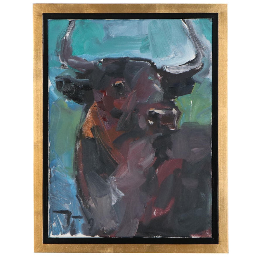 Jose Trujillo Oil Painting "The Bull," 2019