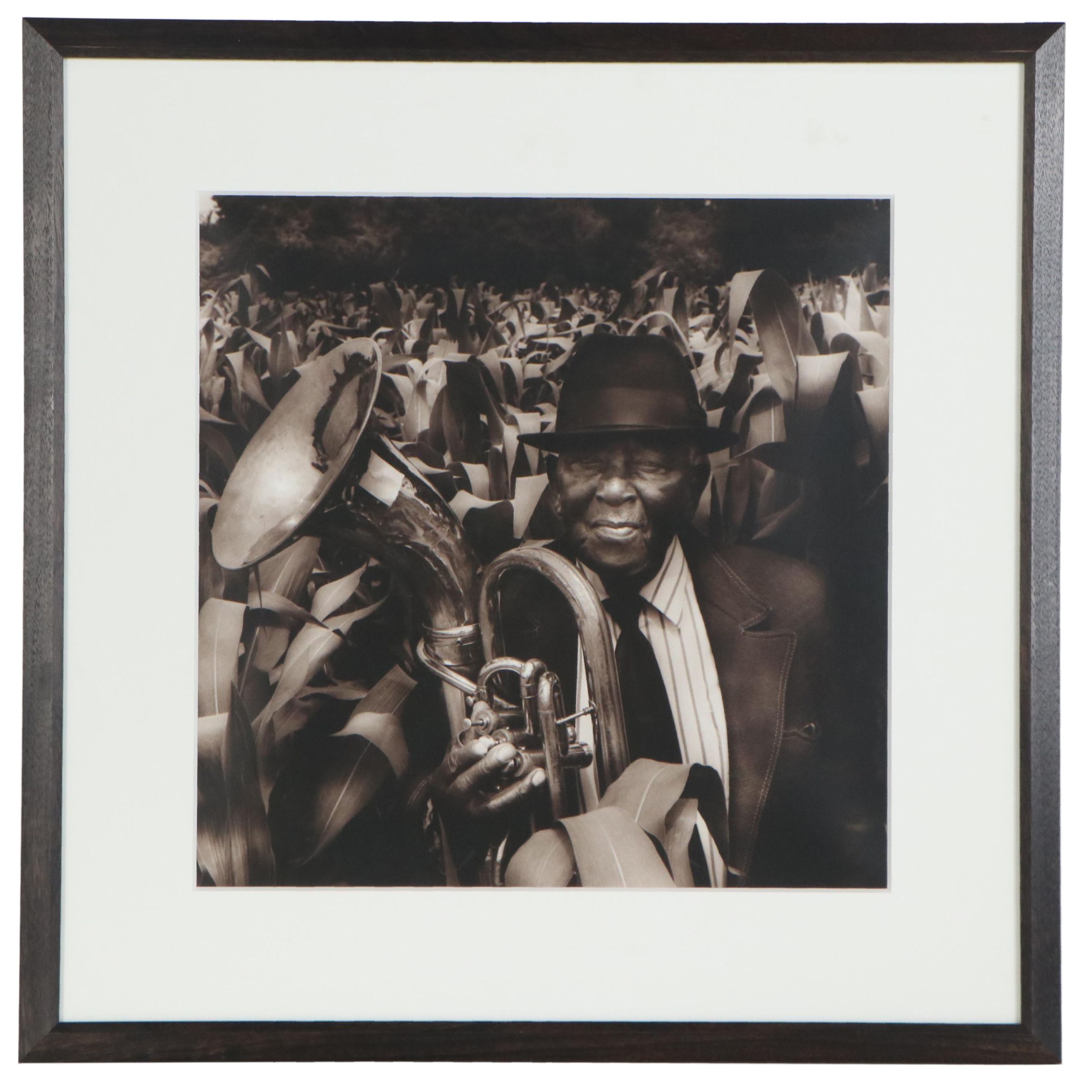 Jack Spencer Silver Gelatin Photograph "Cooter in the Corn with Horn," 1996