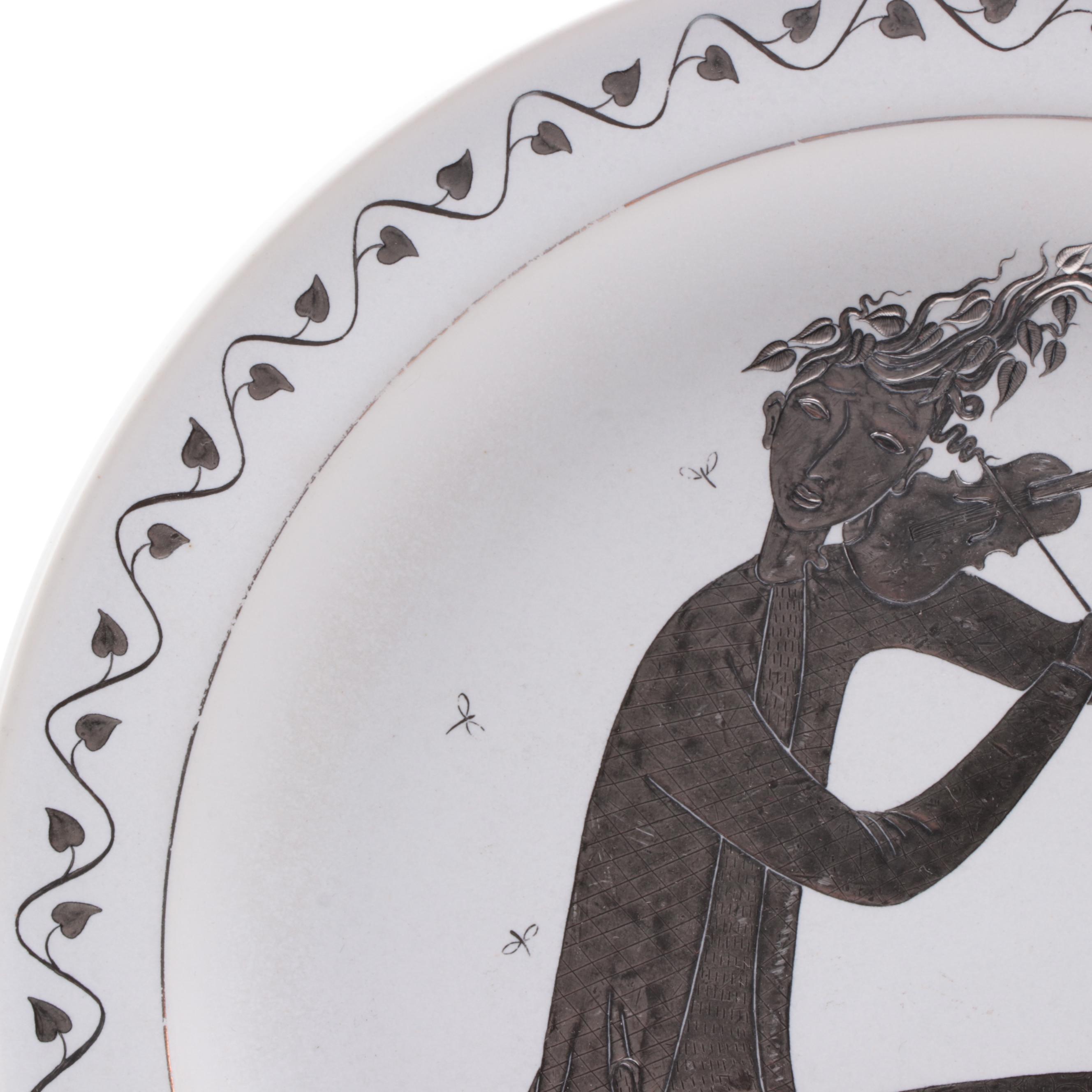 Stig Lindberg for Gustavsberg "Grazia" Ceramic Serving Plate, Mid-20th Century