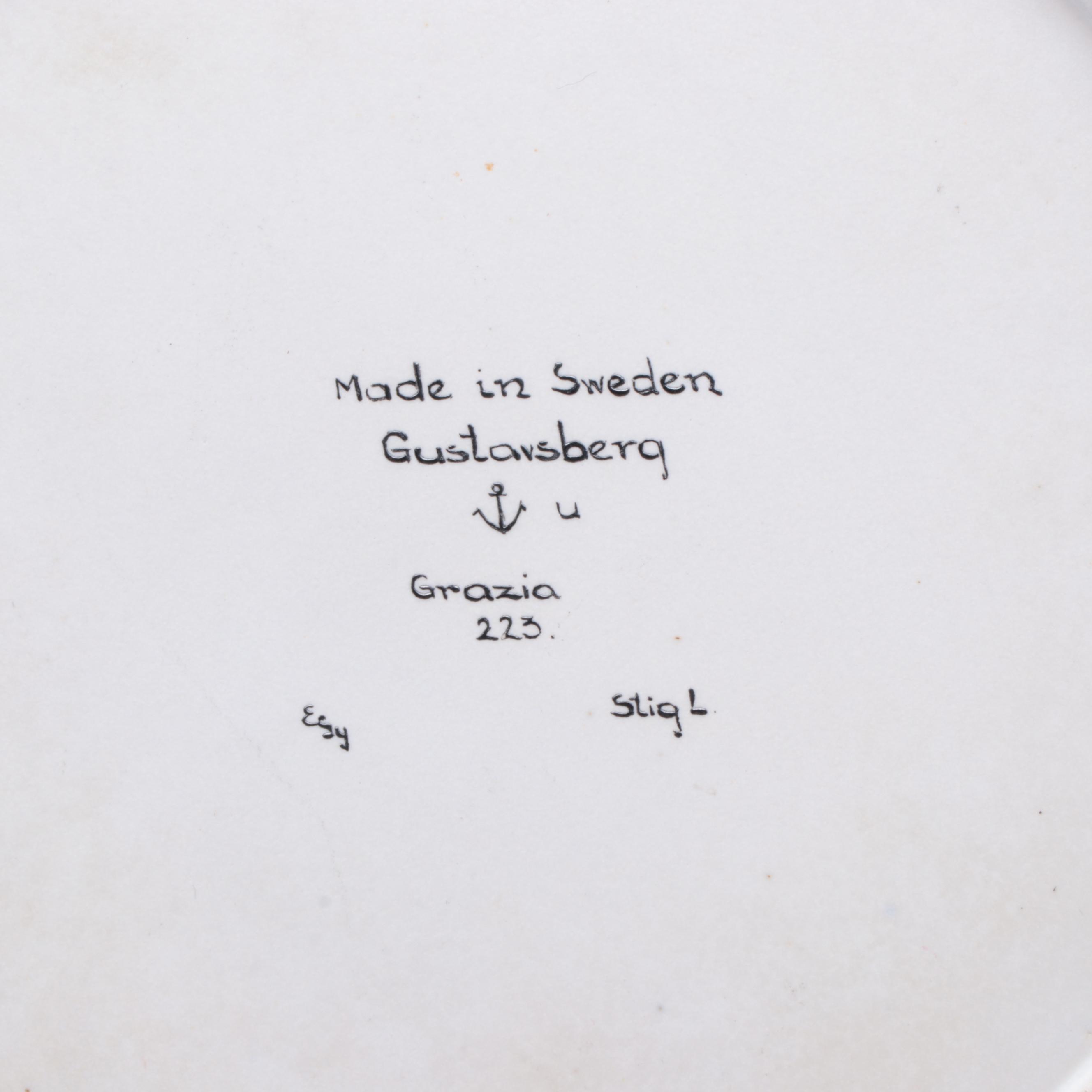 Stig Lindberg for Gustavsberg "Grazia" Ceramic Serving Plate, Mid-20th Century