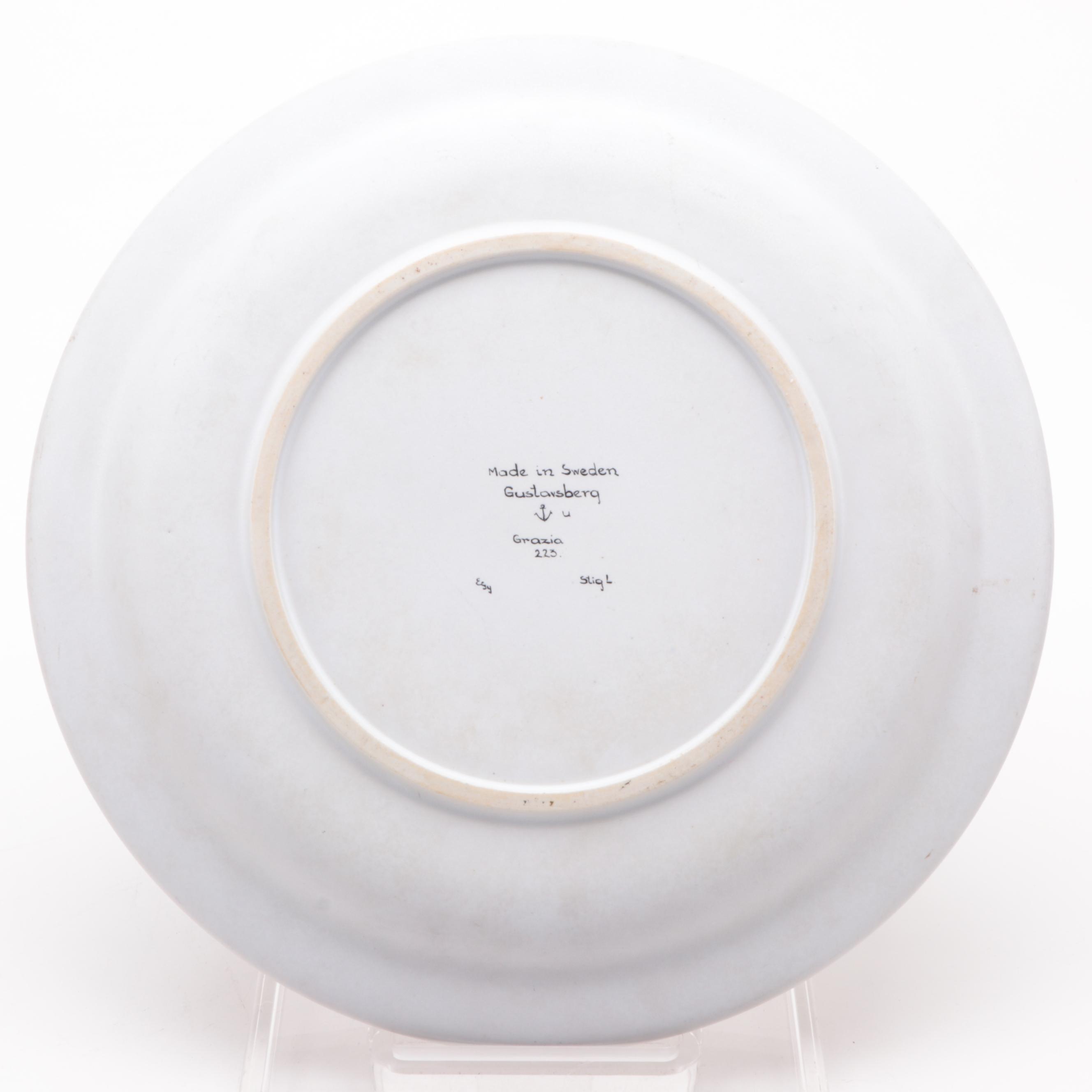 Stig Lindberg for Gustavsberg "Grazia" Ceramic Serving Plate, Mid-20th Century