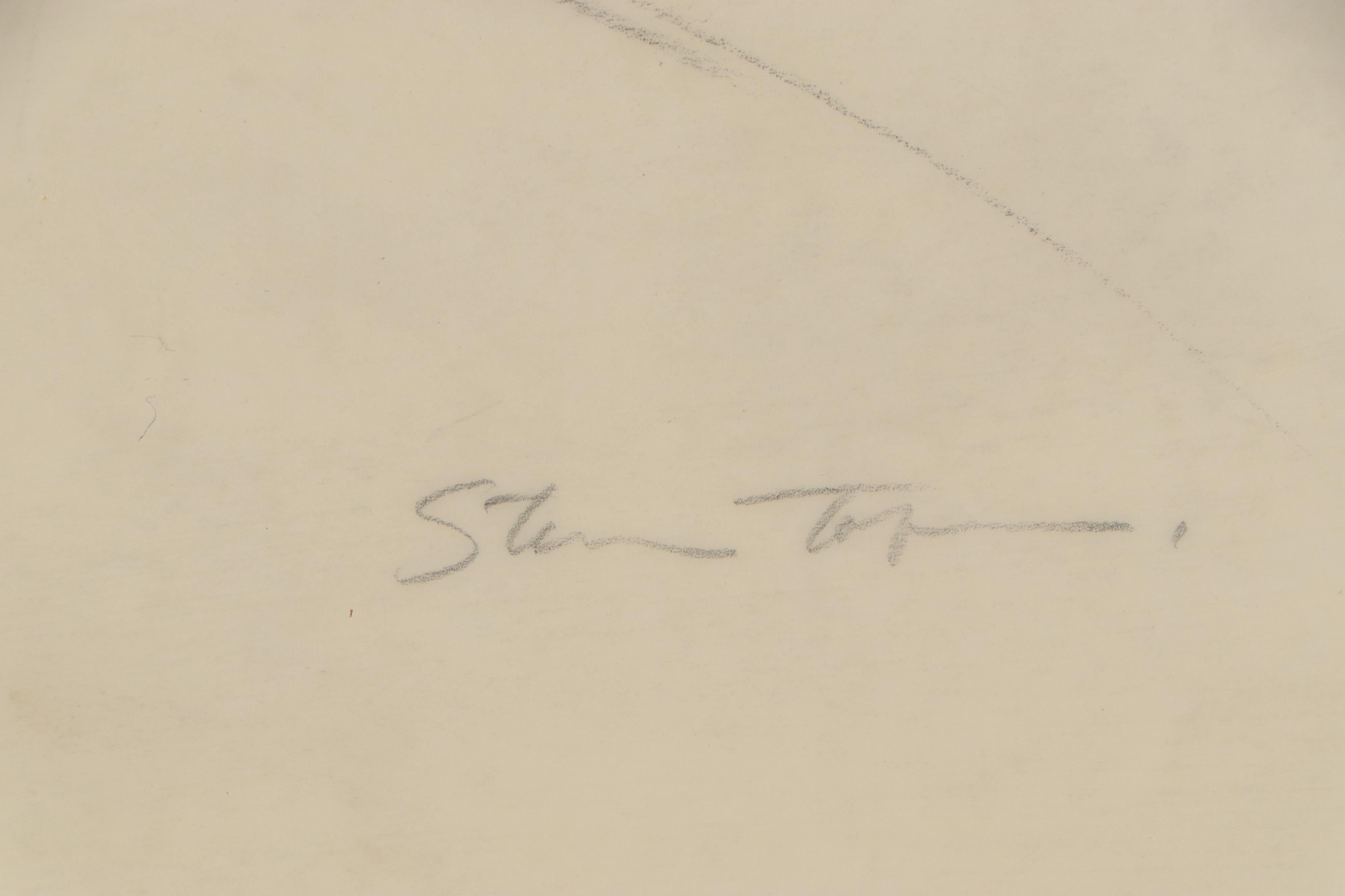 Graphite Figure Drawing of Seated Female Nude, Mid to Late 20th Century