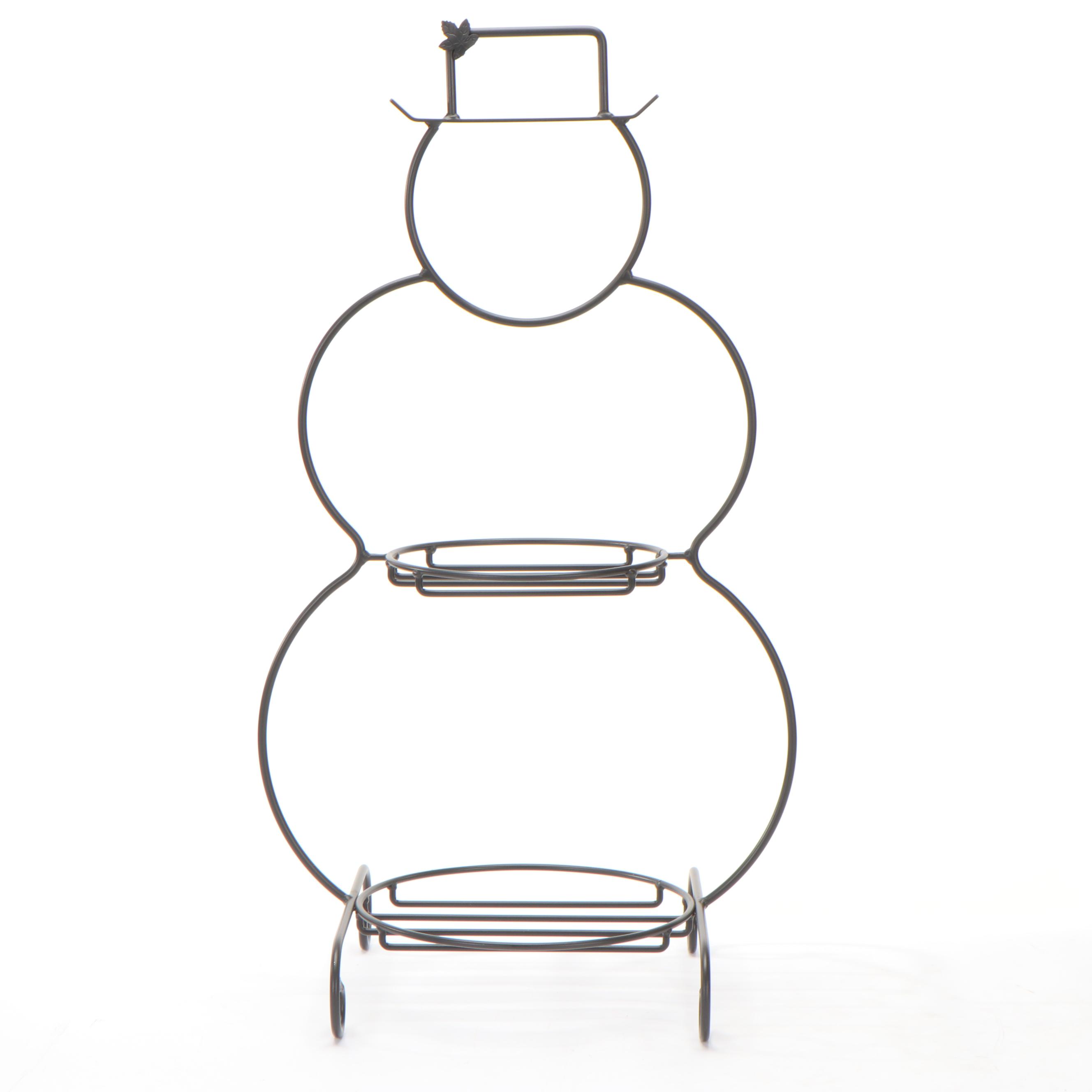 Longaberger Wrought Iron Frame Snowman Shaped Stand and Others
