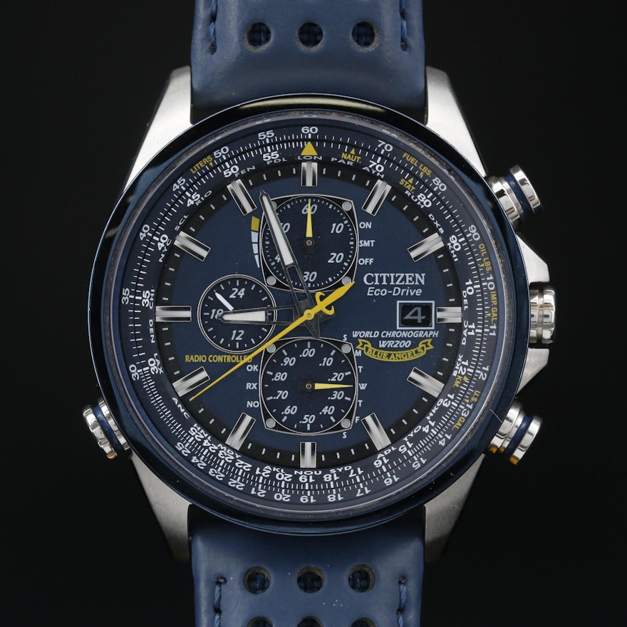 Citizen Eco Drive World Chronograph A - T Blue Angels Wristwatch
