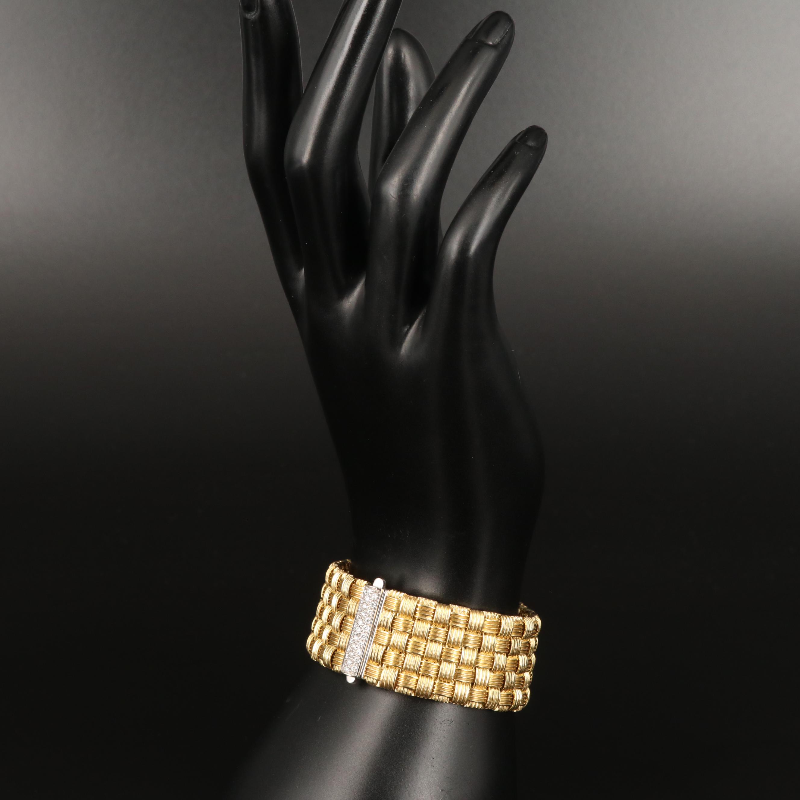 Roberto Coin "Appassionata" 18K Five Row Bracelet with Diamond Clasp